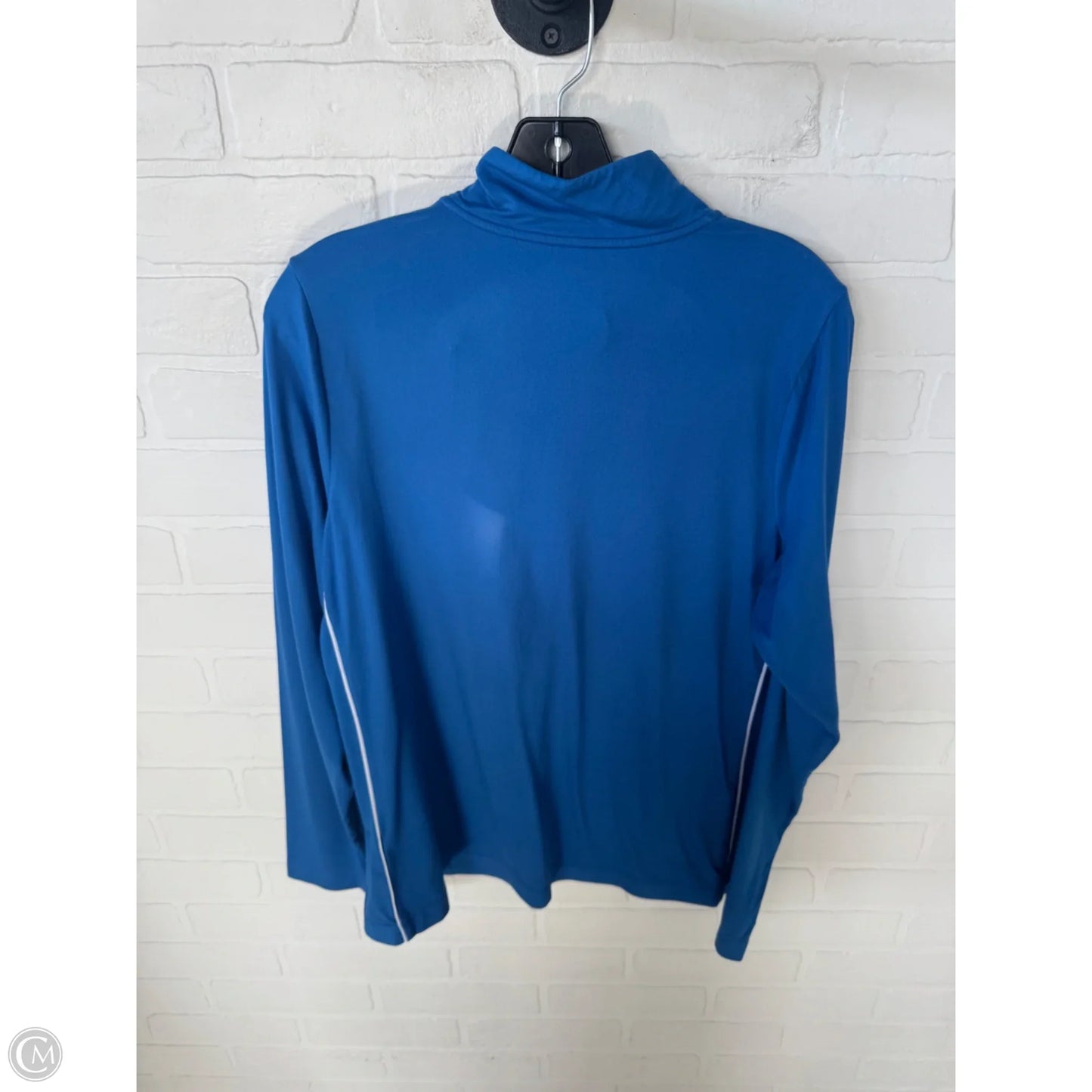 Athletic Top Long Sleeve Collar By J. Jill In Blue & White, Size: M