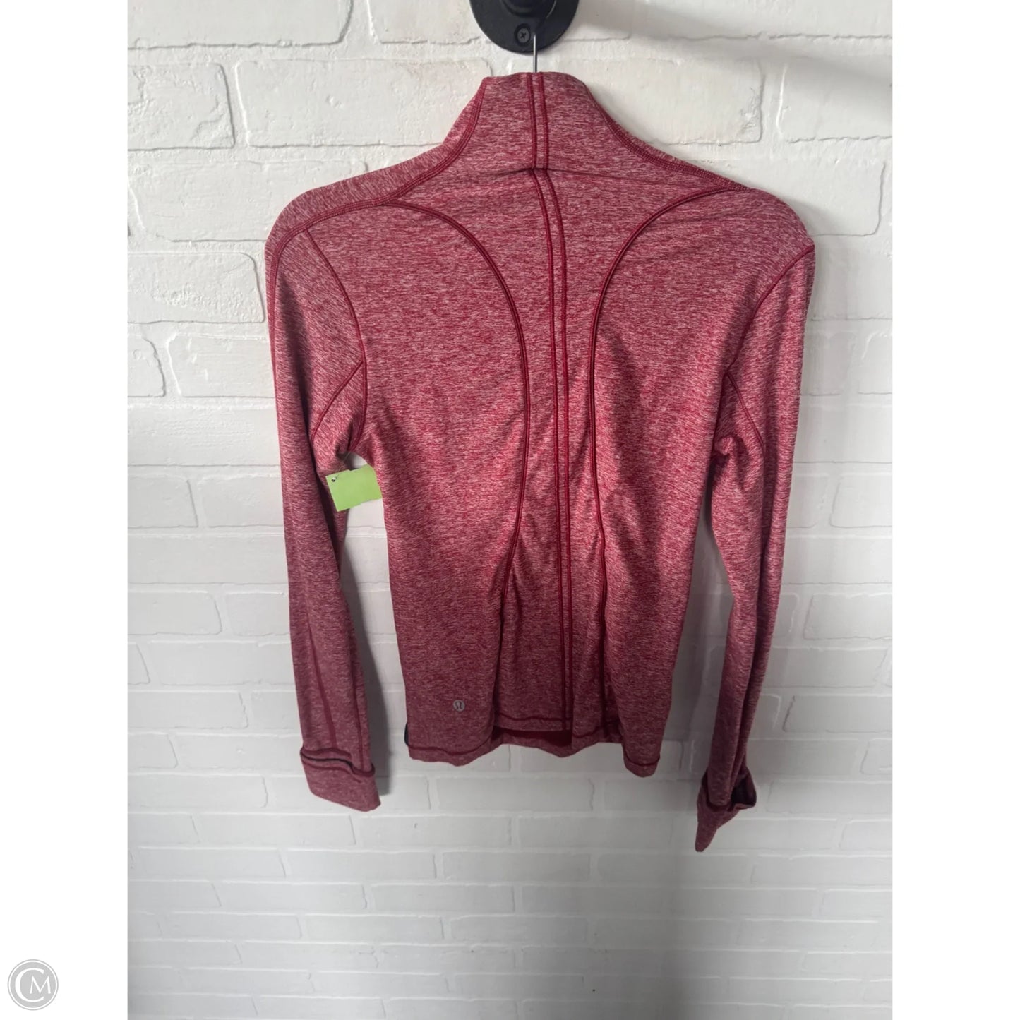 Athletic Top Long Sleeve Collar By Lululemon In Orange, Size: S