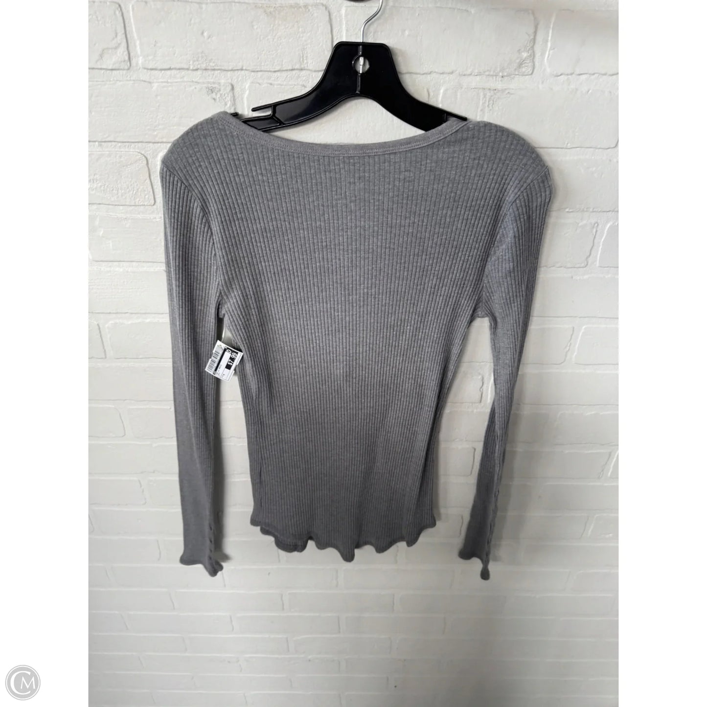 Top Long Sleeve Basic By So In Grey, Size: M