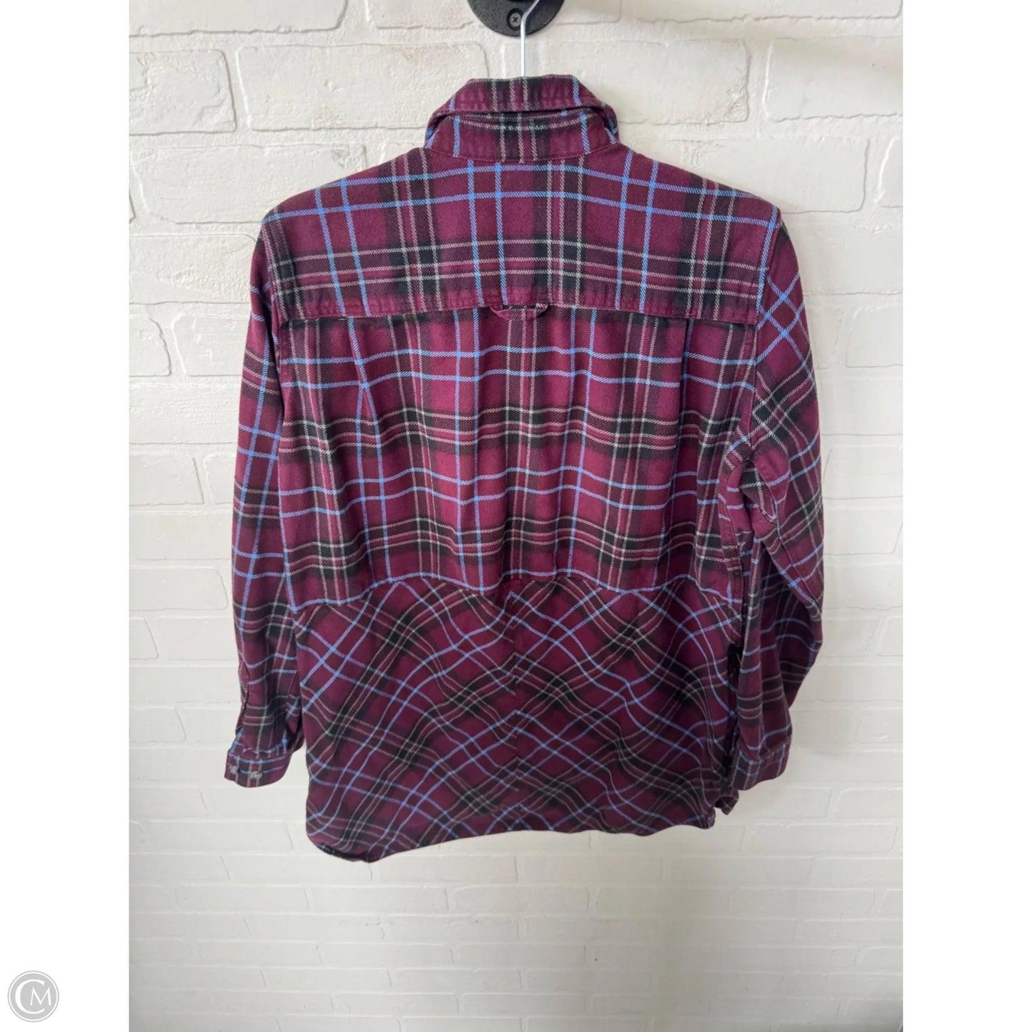 Jacket Shirt By Duluth Trading In Maroon, Size: L