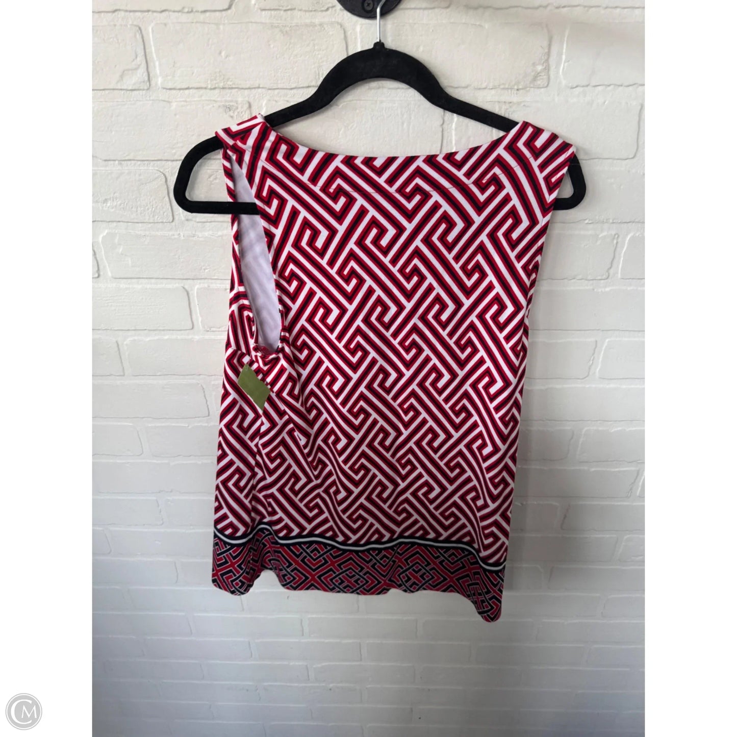 Top Sleeveless By Crown And Ivy In Red & White, Size: L