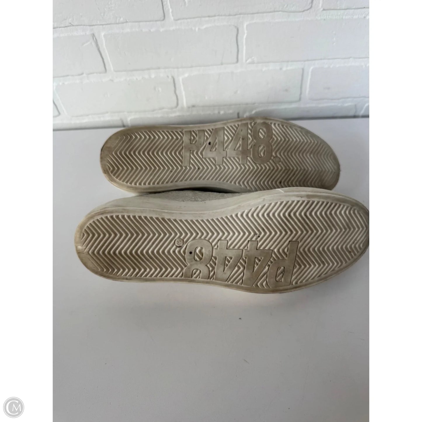 Shoes Sneakers Platform By P448 In Silver & White, Size: 10.5