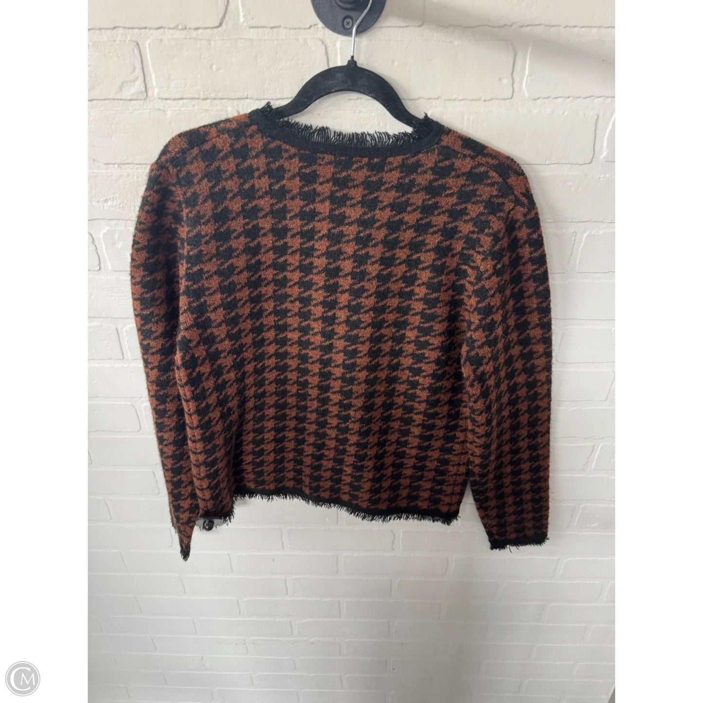Sweater Cardigan By Max Studio In Black & Brown, Size: S