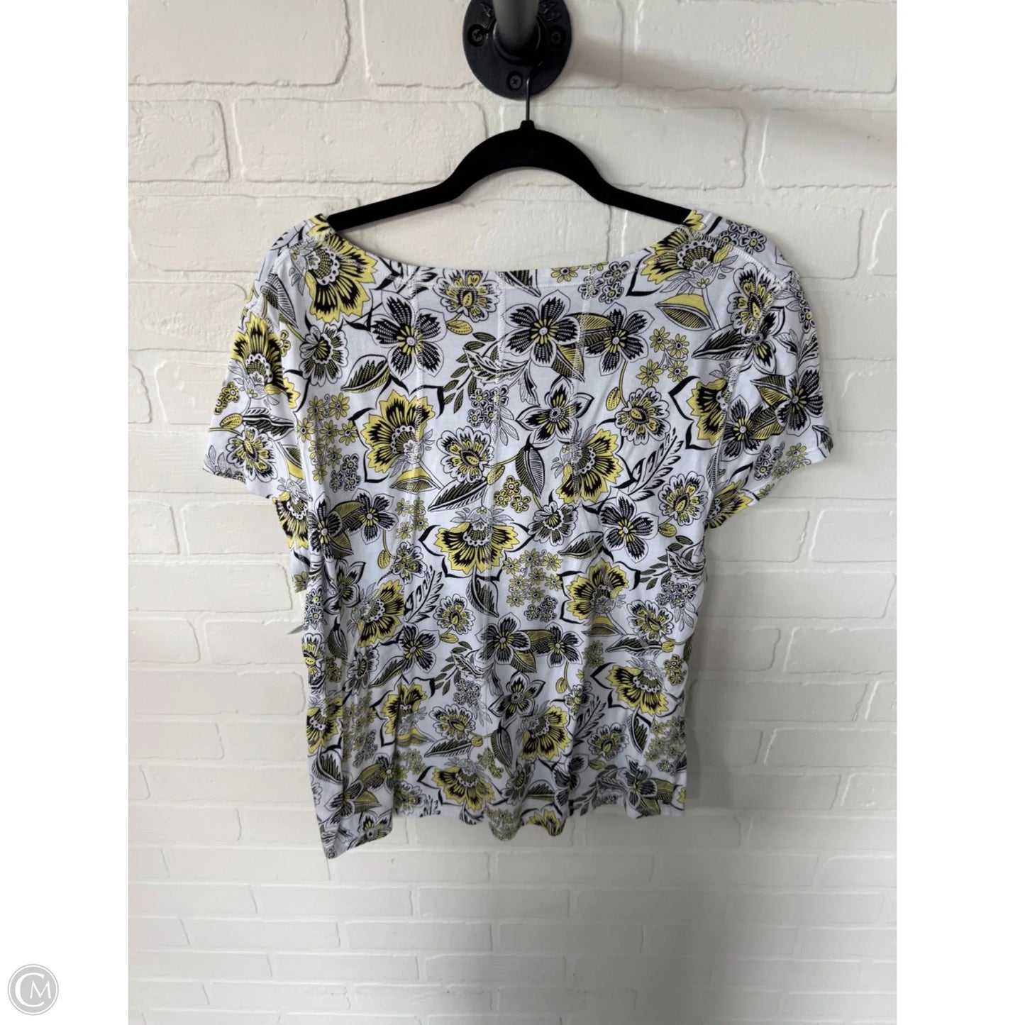 Top Short Sleeve Basic By Talbots In Black & White, Size: Xl