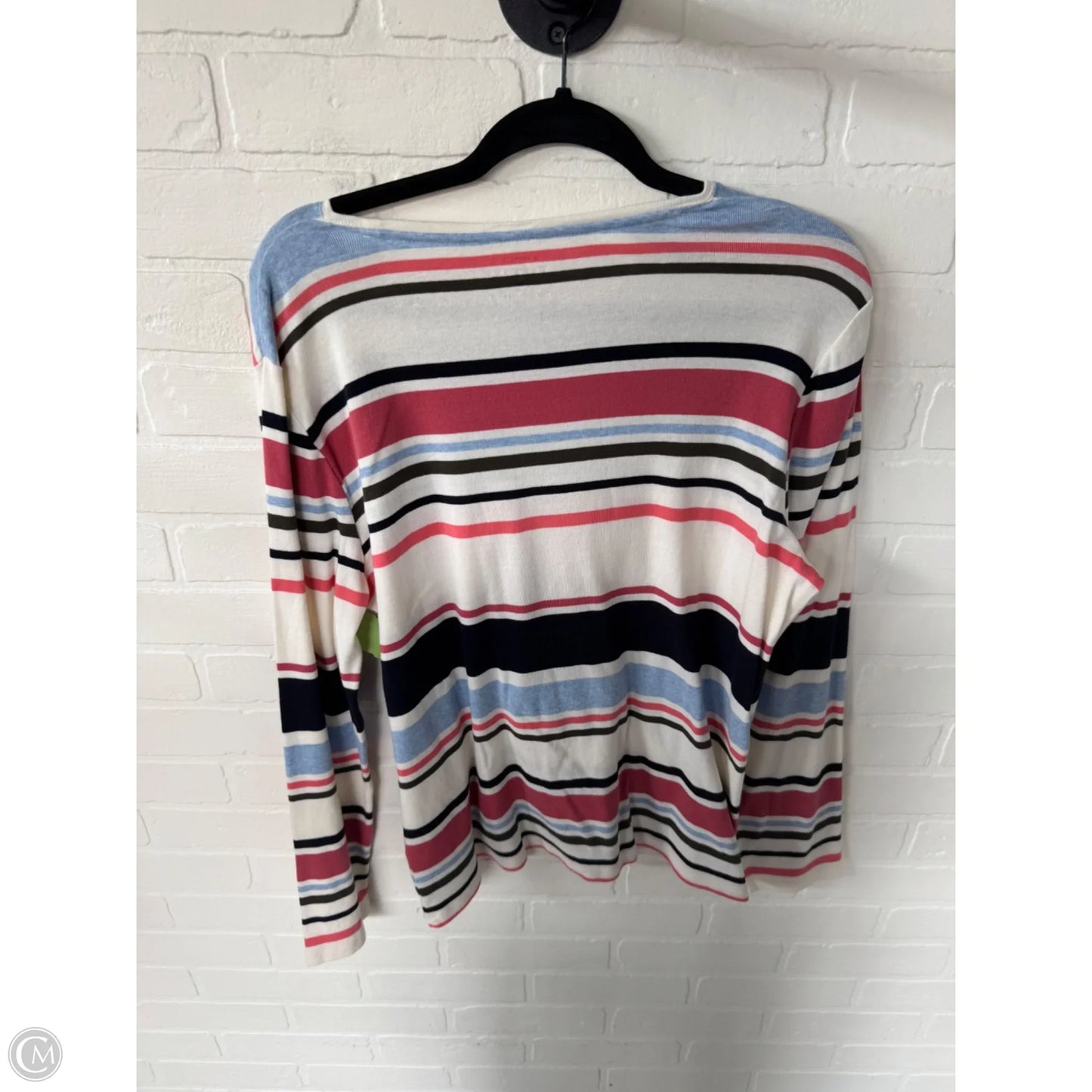 Top Long Sleeve Basic By Talbots In Cream & Pink, Size: Xl