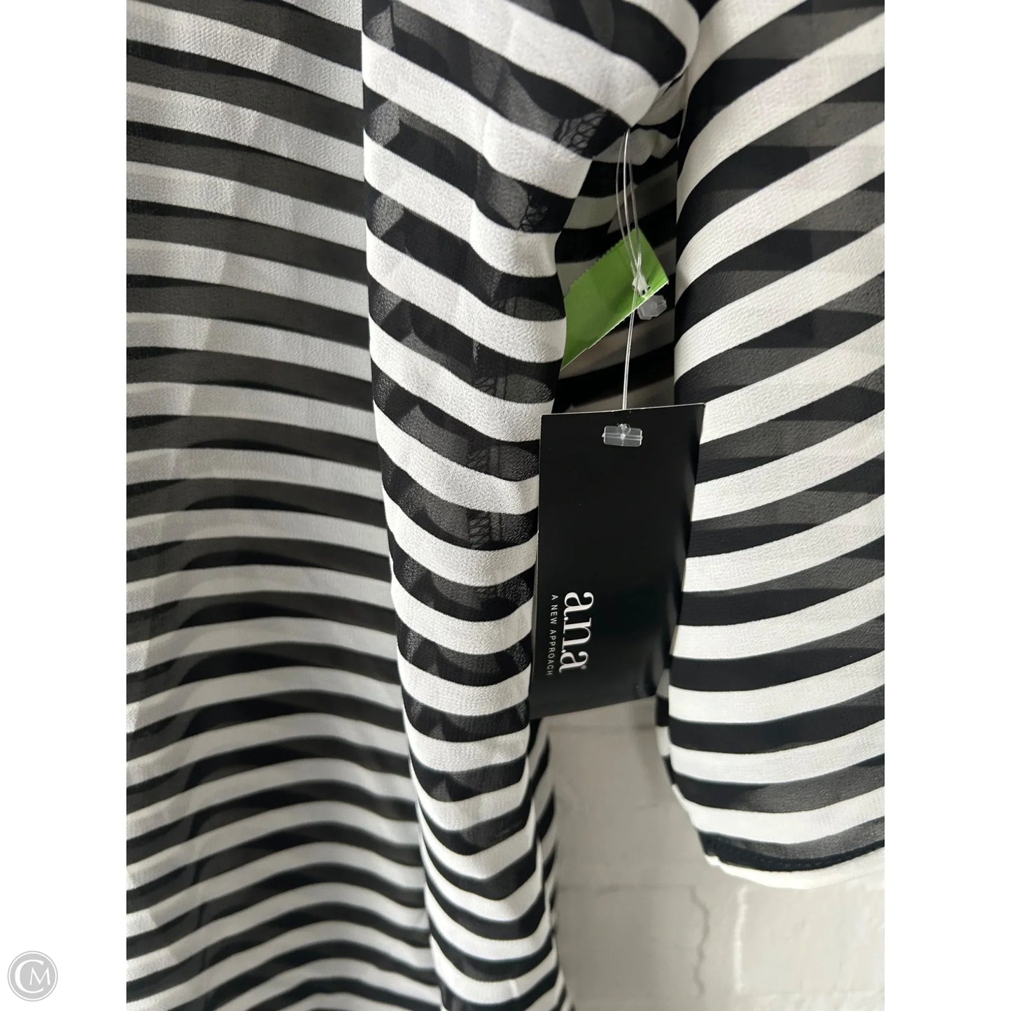 Top Long Sleeve By Ana In Black & White, Size: Xl