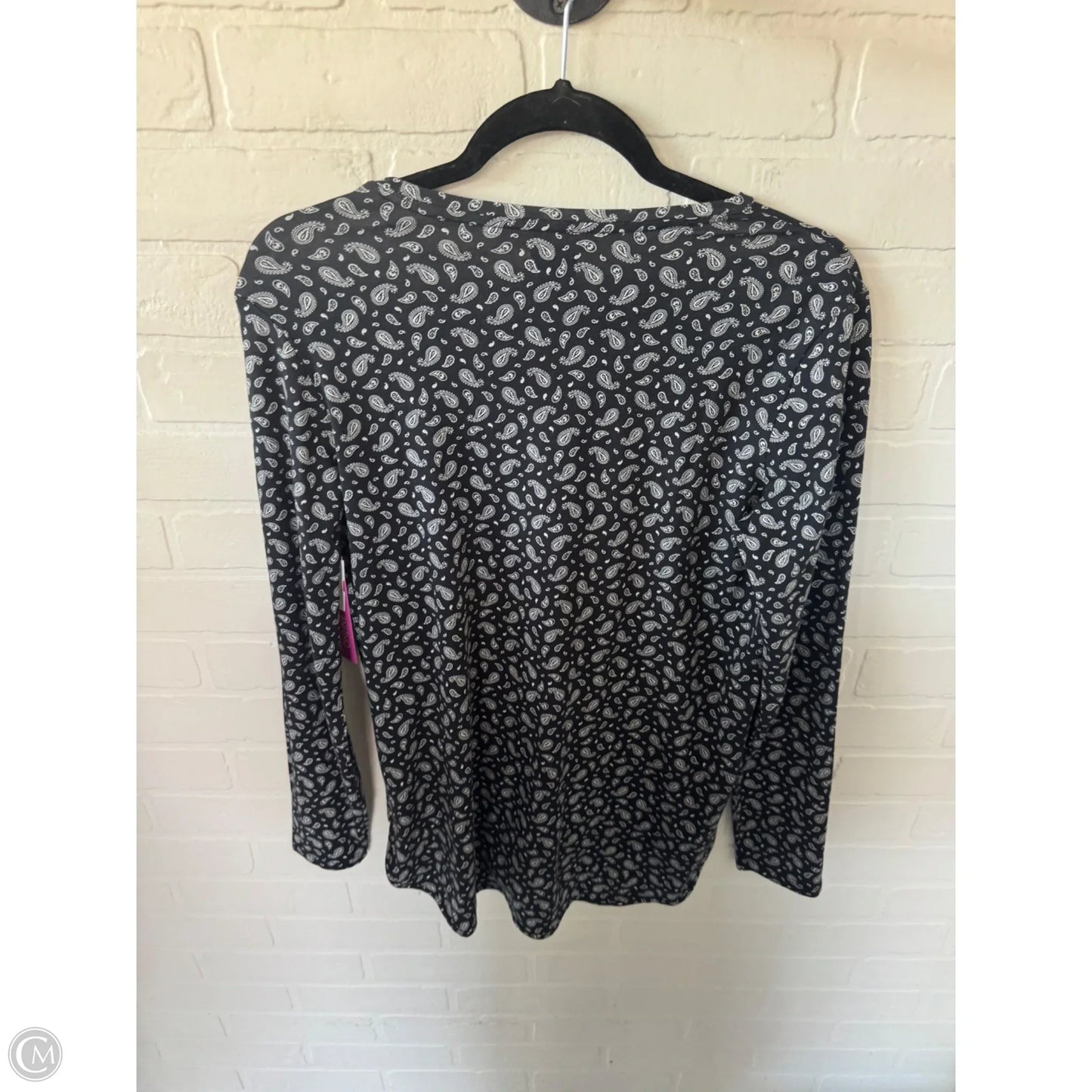 Top Long Sleeve By Lands End In Black & White, Size: S