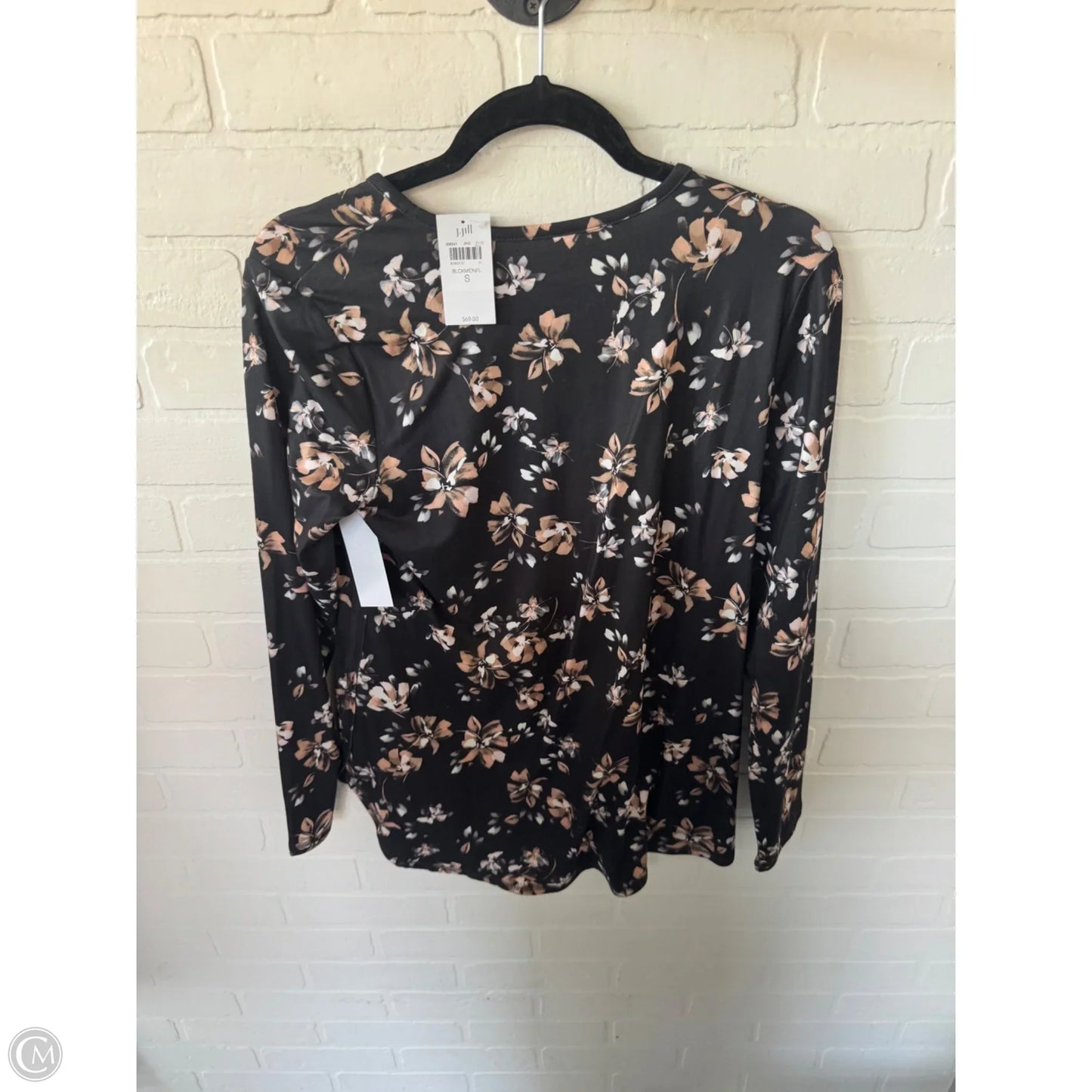 Top Long Sleeve By J. Jill In Black & Cream, Size: S