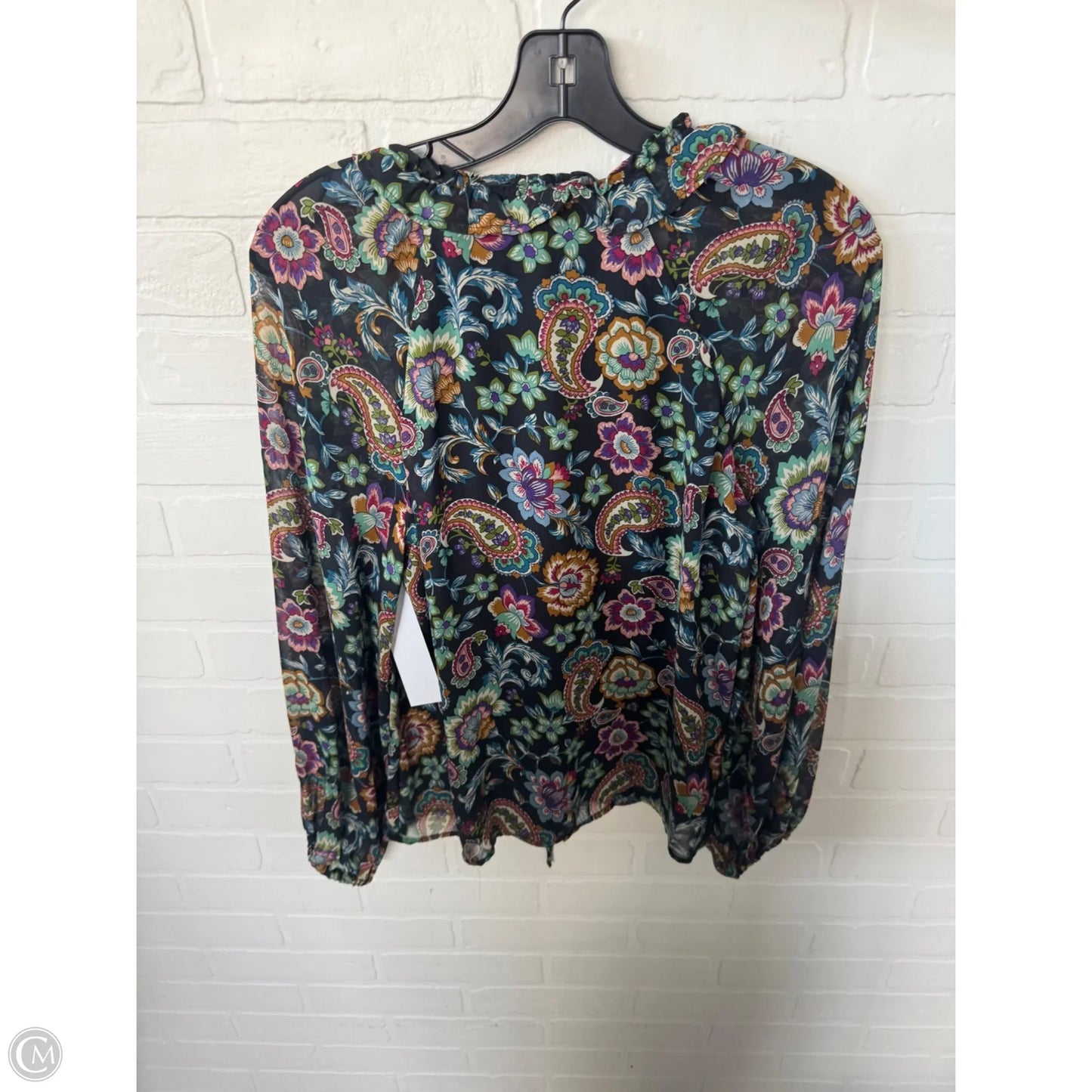 Top Long Sleeve By Cece In Black & Green, Size: Xs