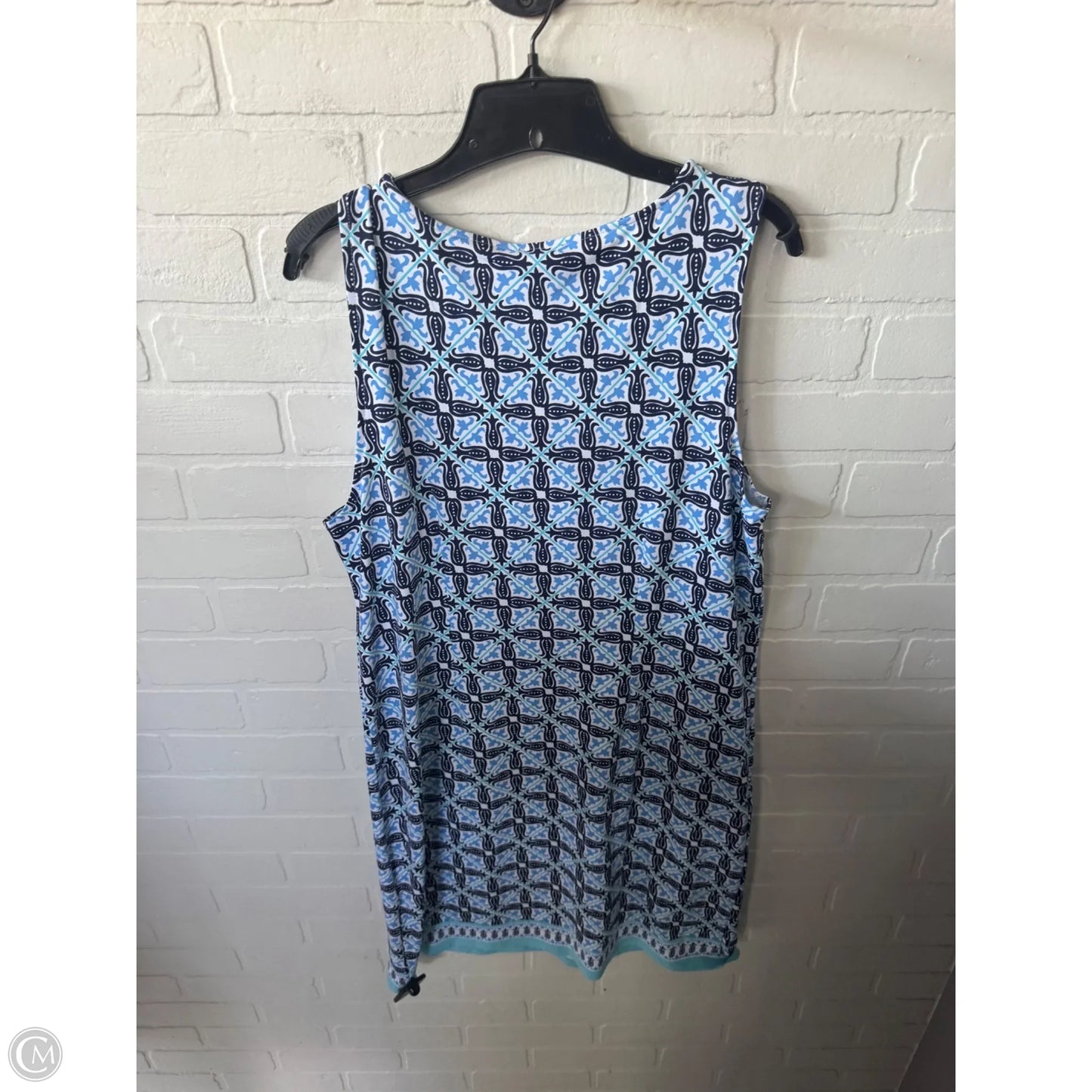Dress Casual Midi By Talbots In Blue & White, Size: L