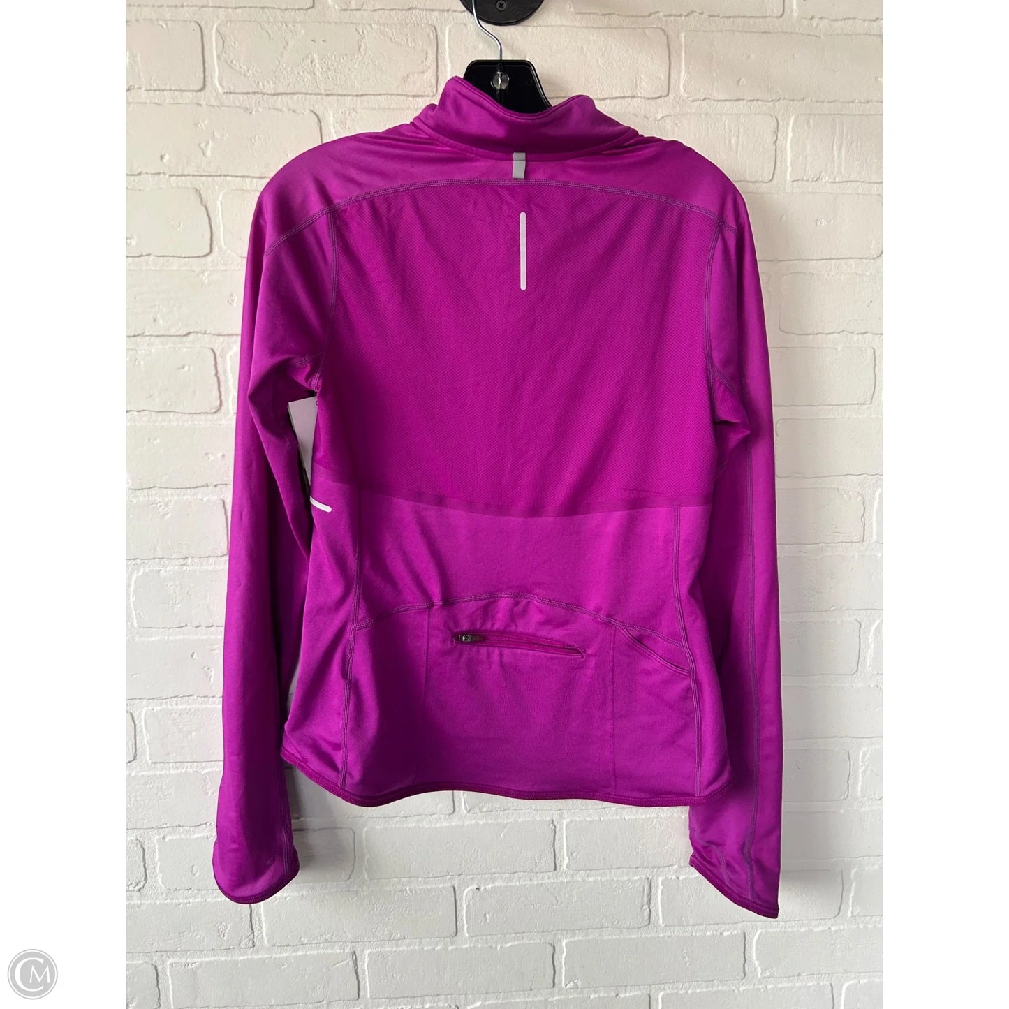 Athletic Top Long Sleeve Collar By Nike Apparel In Pink, Size: S