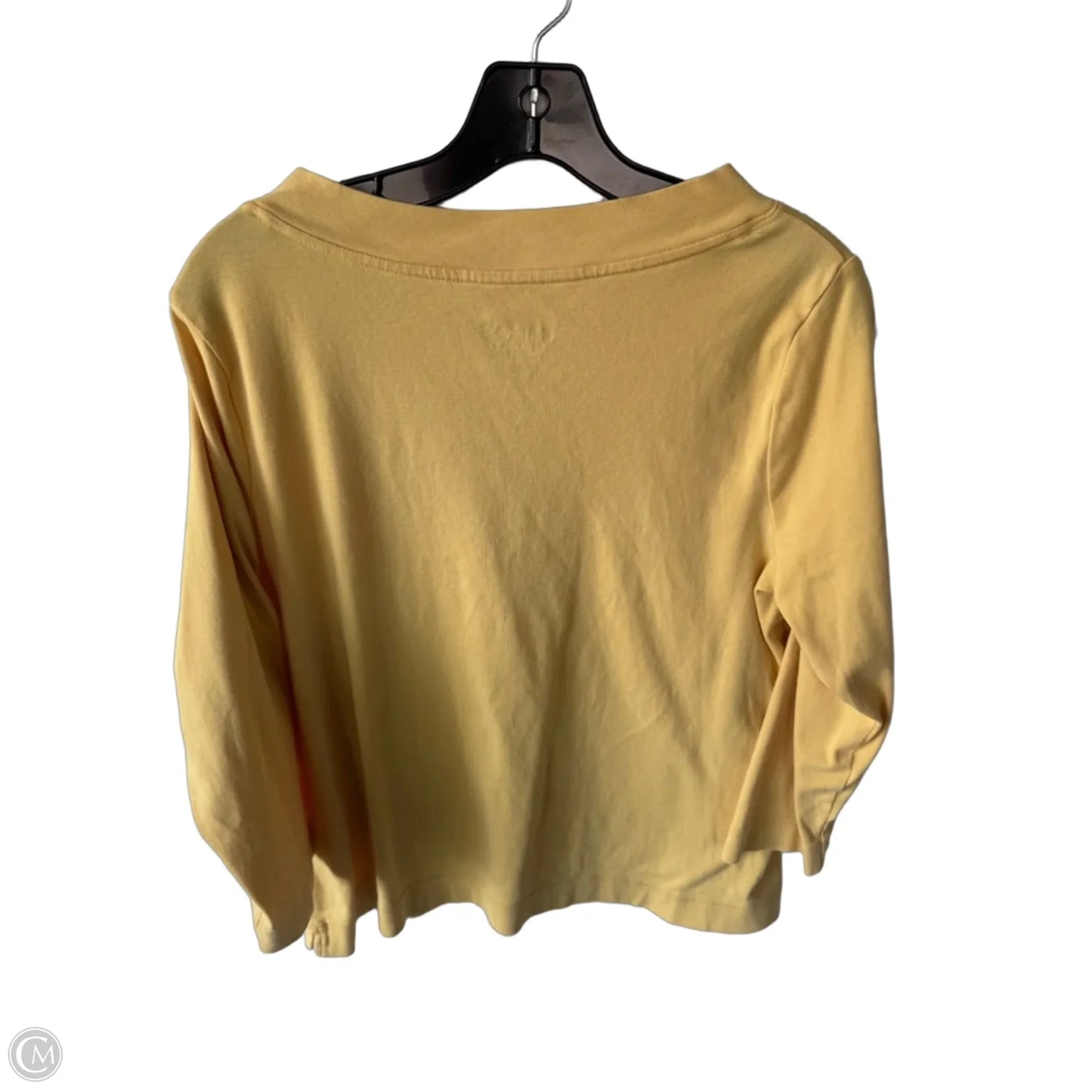 Top 3/4 Sleeve Basic By Chicos In Yellow, Size: L