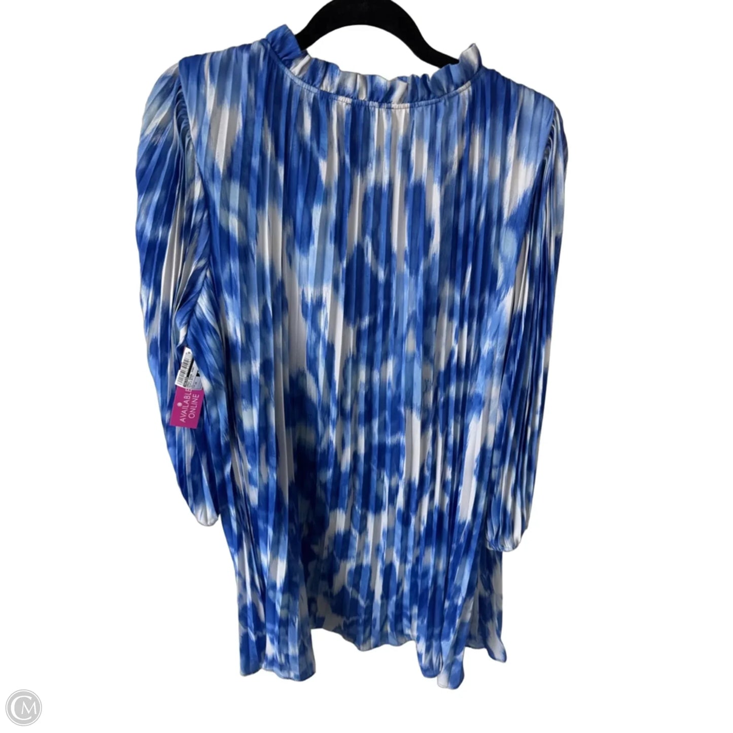 Dress Casual Short By Halogen In Blue & White, Size: 1x