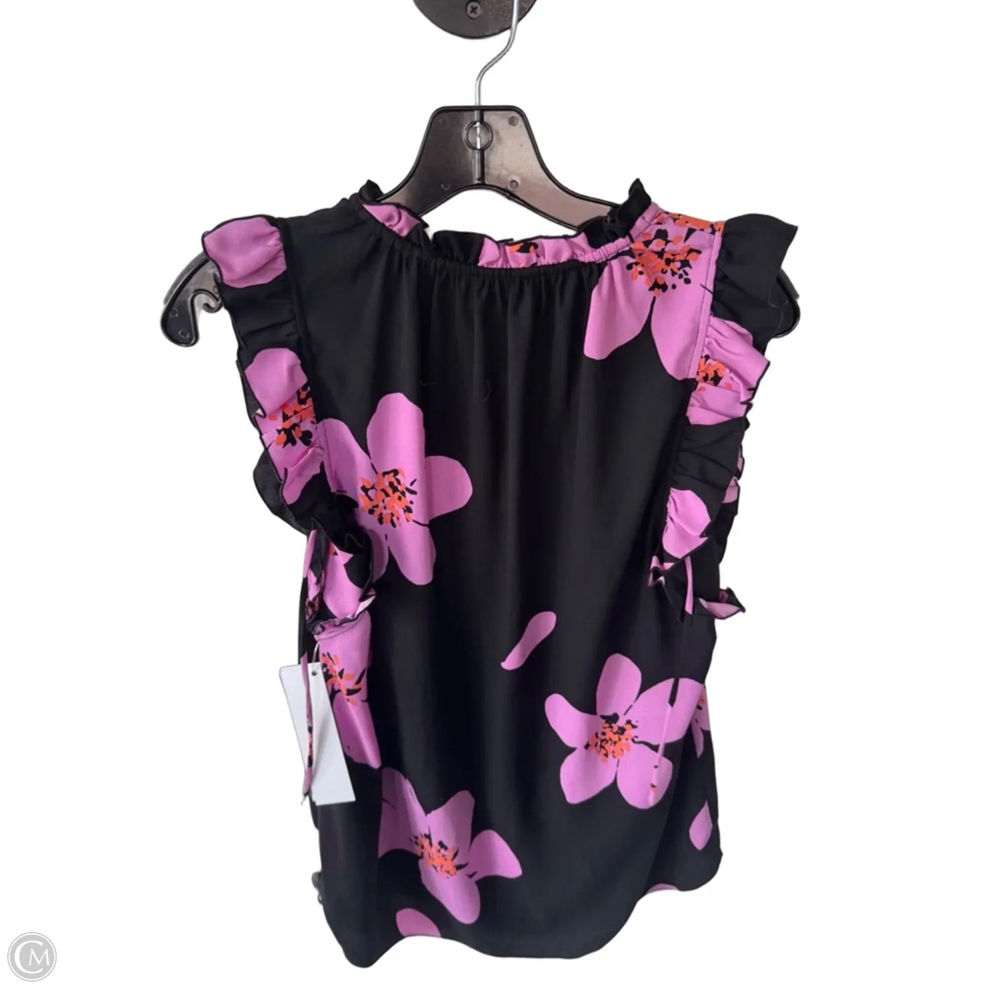 Top Sleeveless Designer By Kate Spade In Black & Pink, Size: S