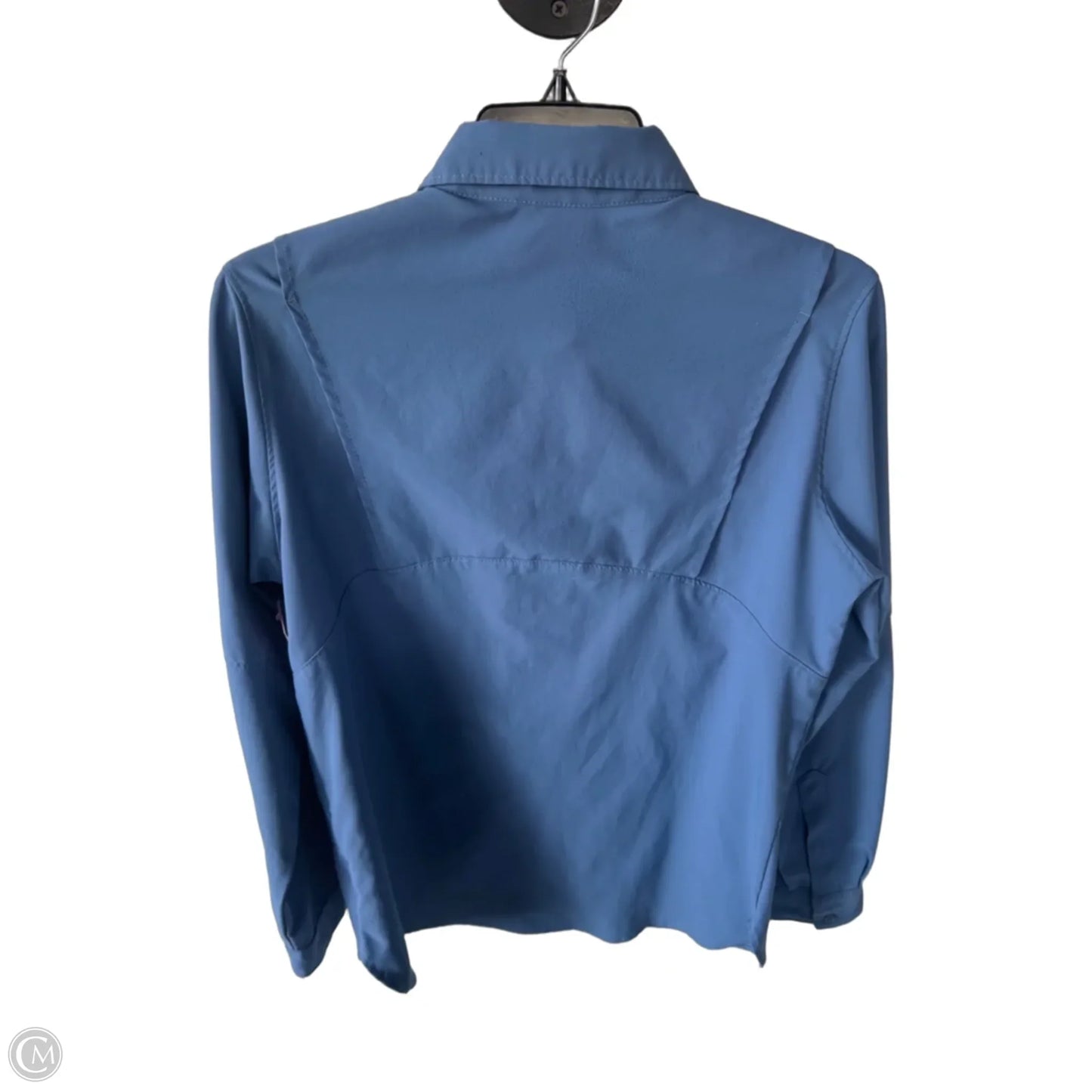 Athletic Top Long Sleeve Collar By Columbia In Blue, Size: S