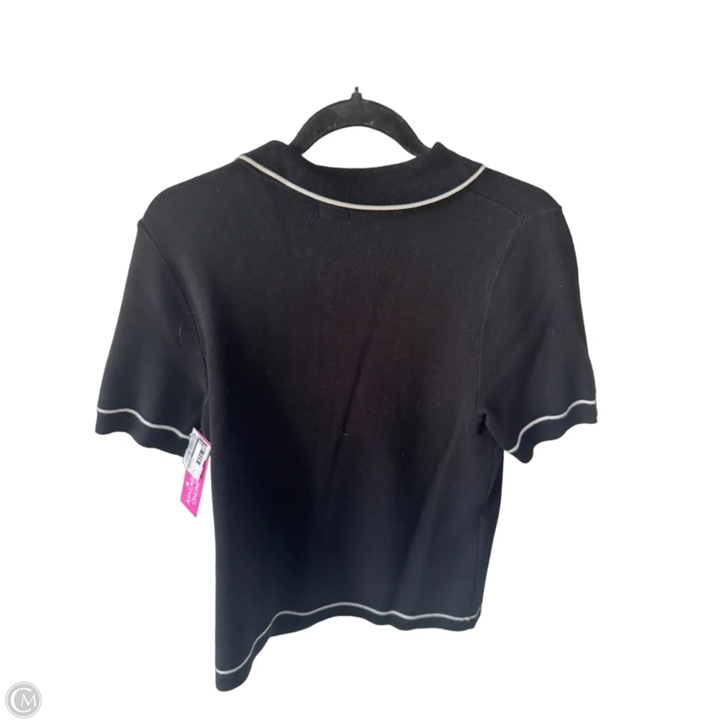 Sweater Short Sleeve By A New Day In Black & Cream, Size: M