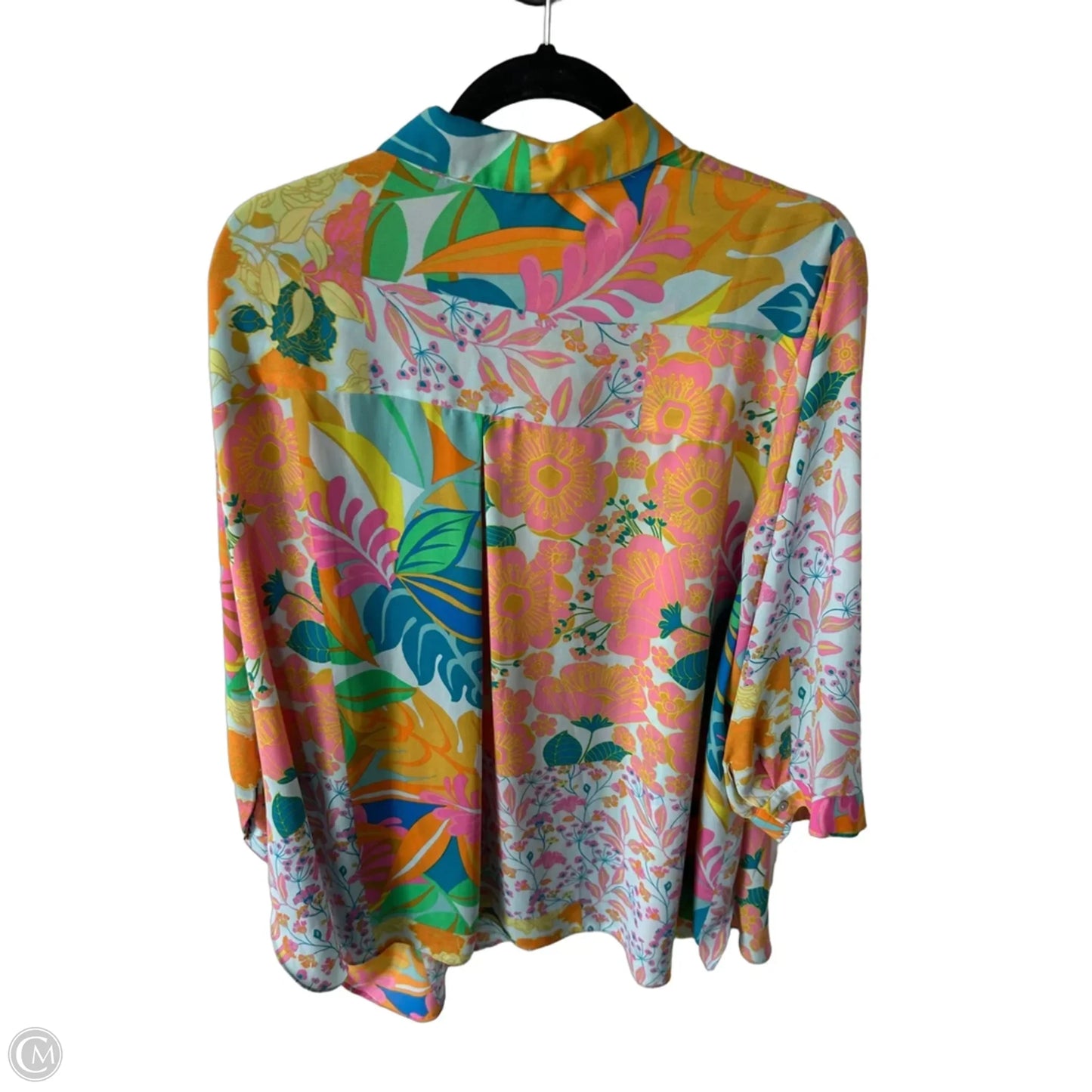 Top Long Sleeve By Rose And Olive In Blue & Orange, Size: 3x