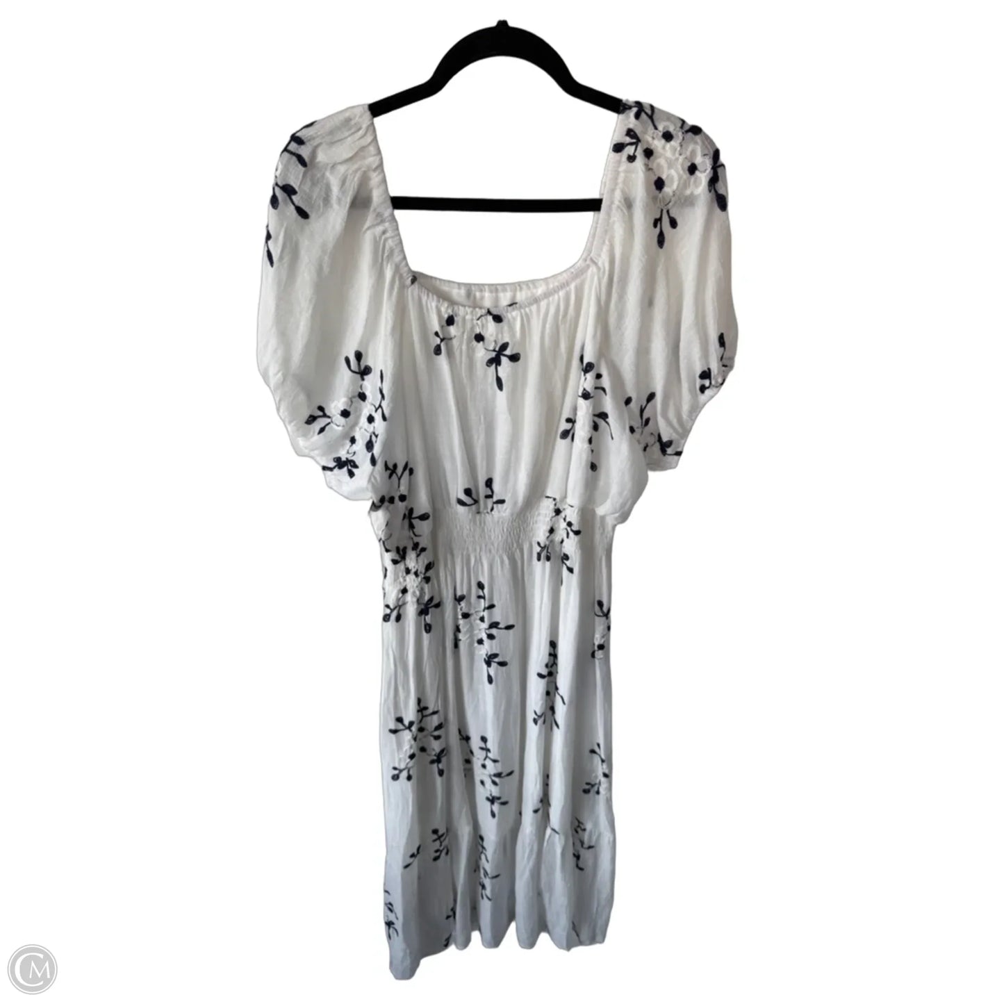 Dress Casual Midi By Clothes Mentor In Blue & White, Size: 3x