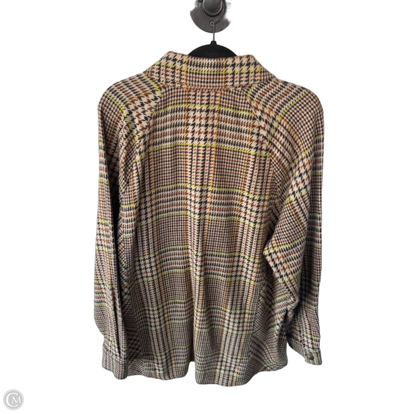Jacket Shirt By Cabi In Brown & Cream, Size: Xl