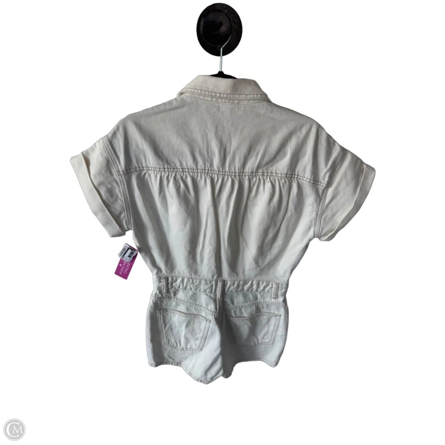 Romper By Zara In White Denim, Size: S