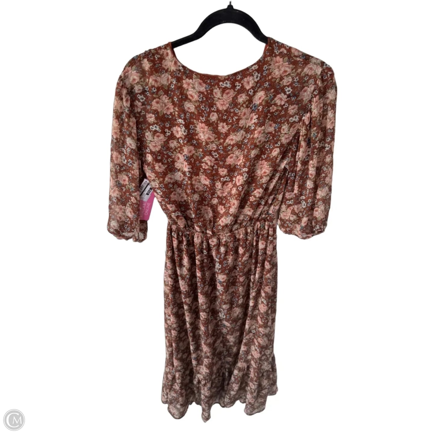 Dress Casual Midi By Sage In Brown & Cream, Size: S