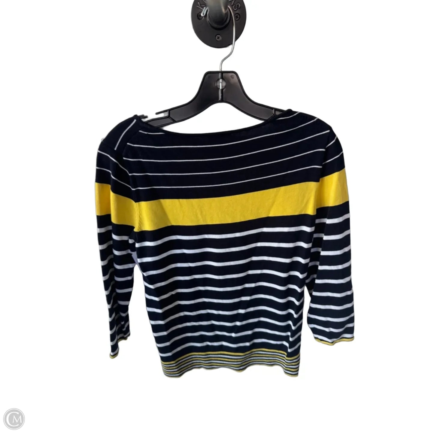 Sweater By Talbots In Blue & White, Size: M