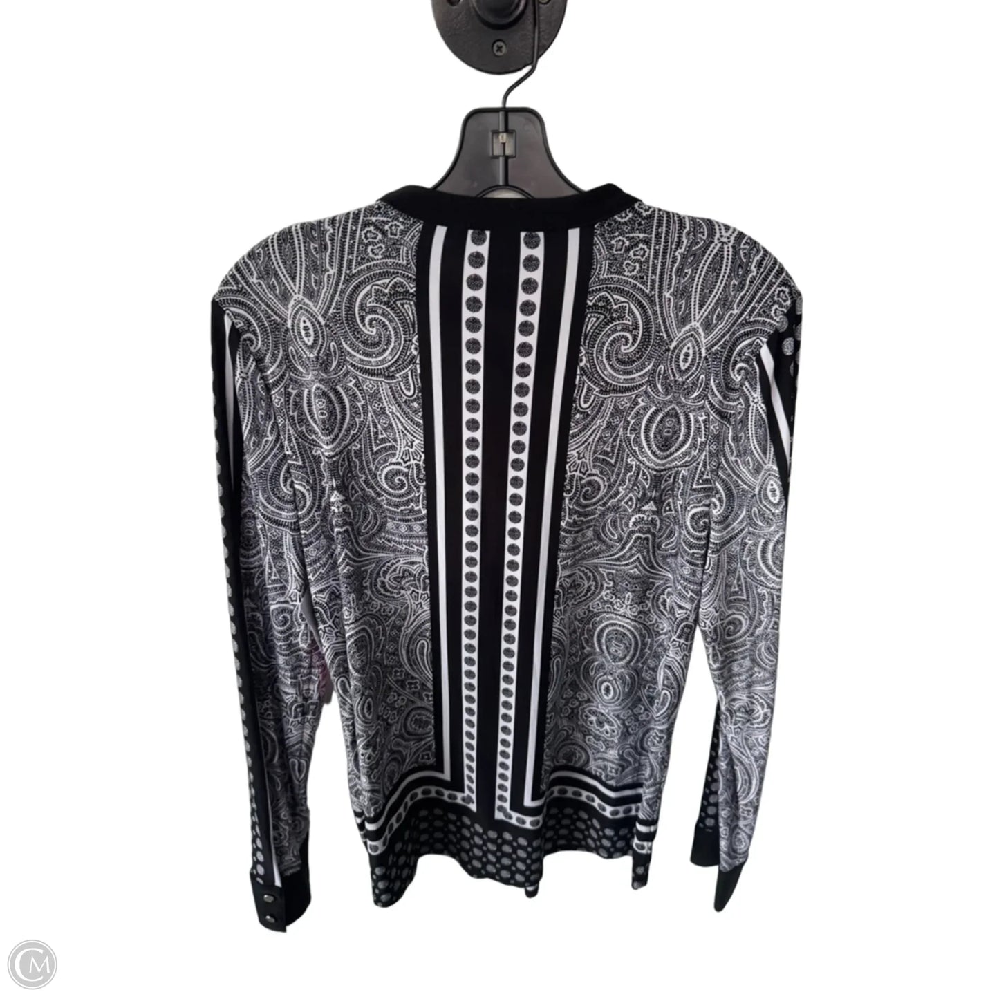 Top Long Sleeve By Inc In Black & White, Size: L