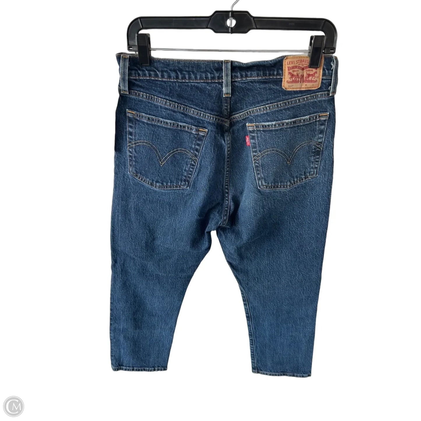Jeans Straight By Levis In Black Denim, Size: 8