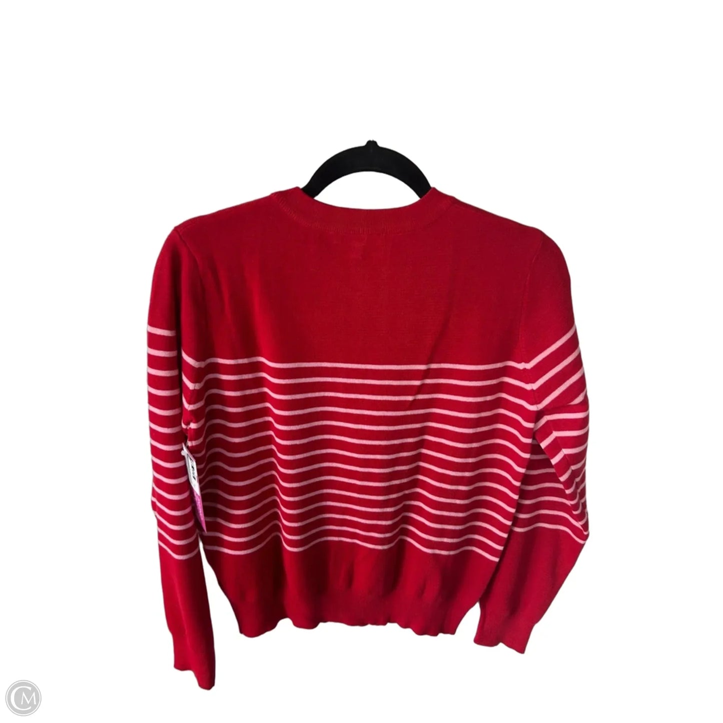 Sweater Cardigan By Skies Are Blue In Red & White, Size: Xs