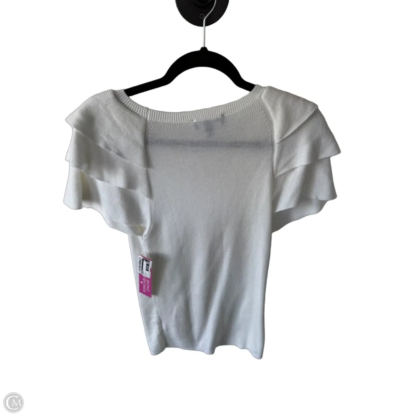 Sweater Short Sleeve By Express In Cream, Size: M
