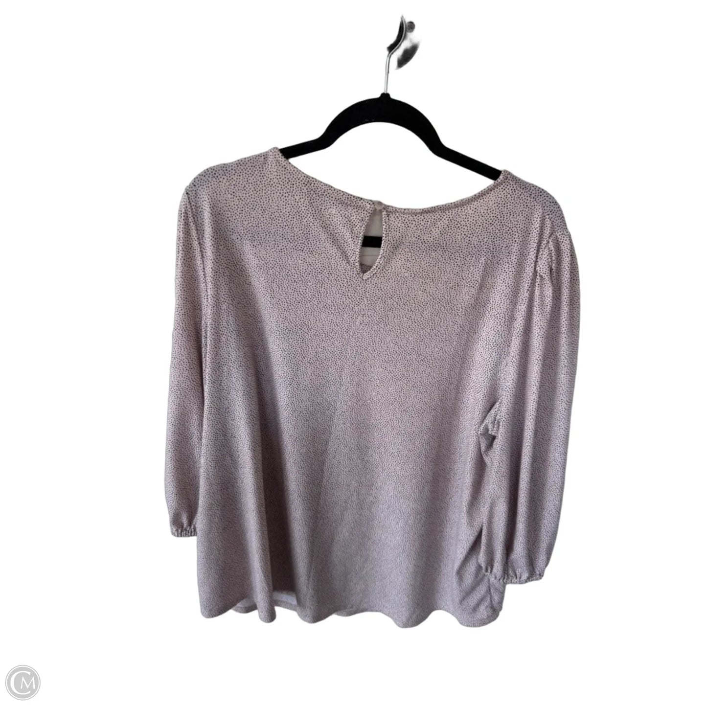 Top Long Sleeve By Adrianna Papell In Black & Pink, Size: 1x