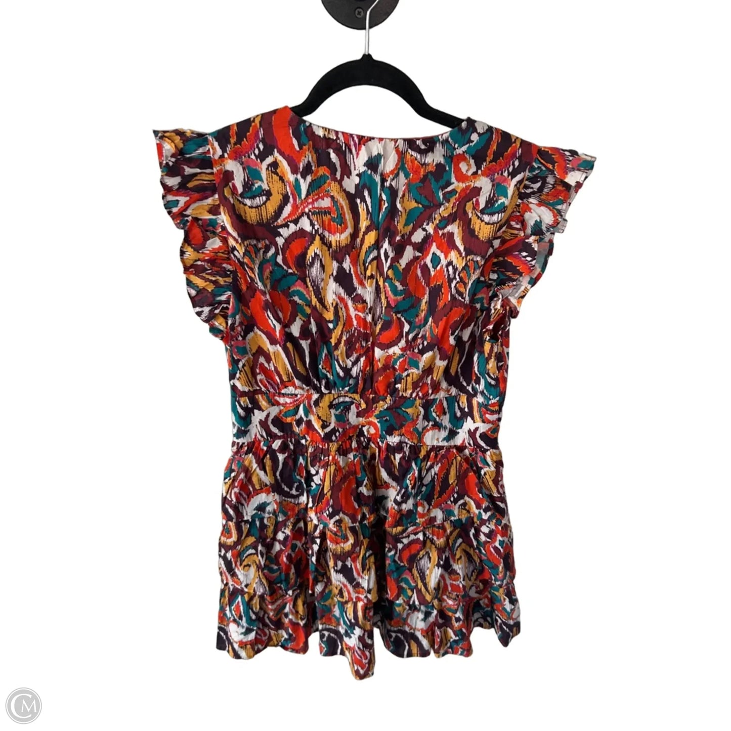Dress Casual Short By Aqua In Orange & White, Size: L