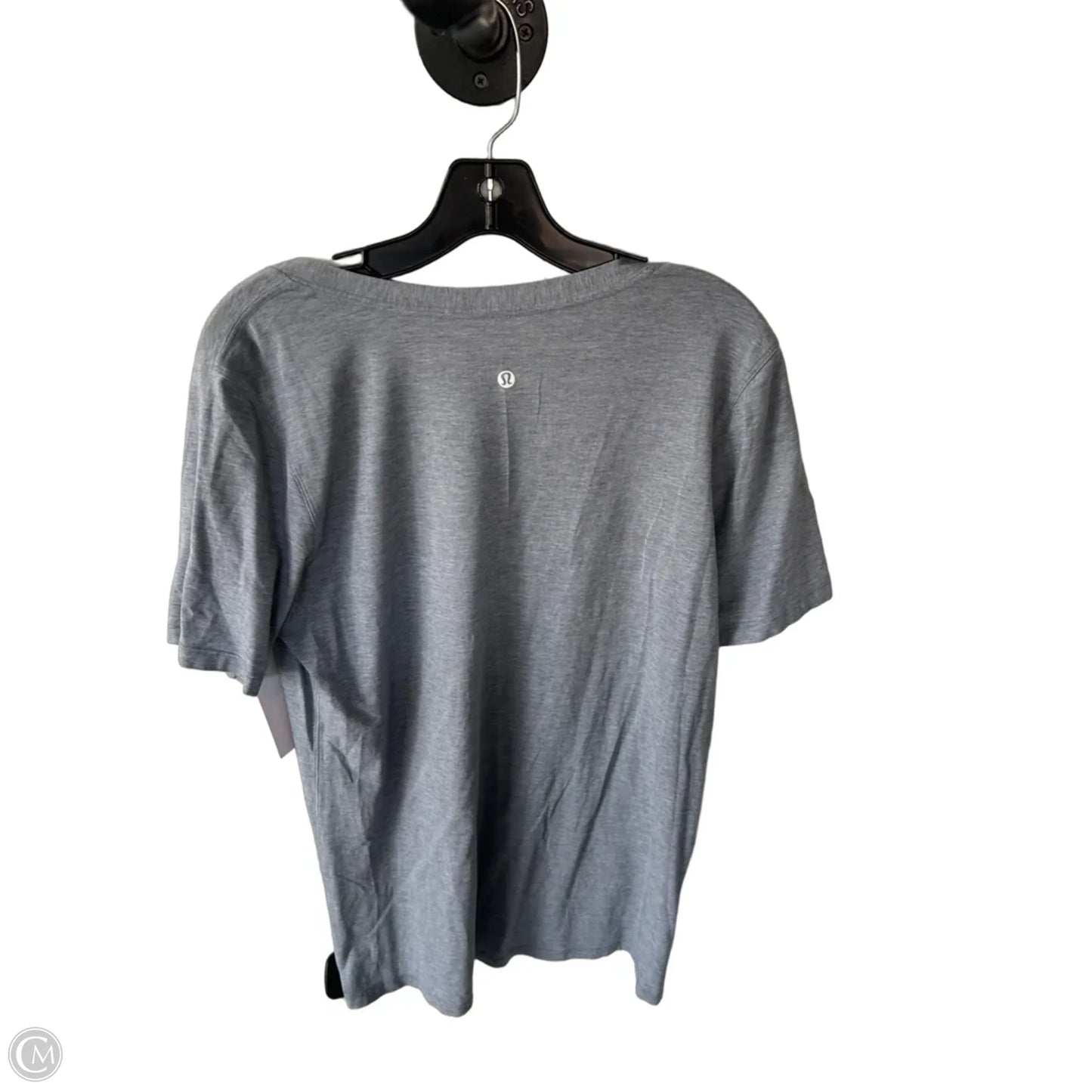 Athletic Top Short Sleeve By Lululemon In Grey, Size: M