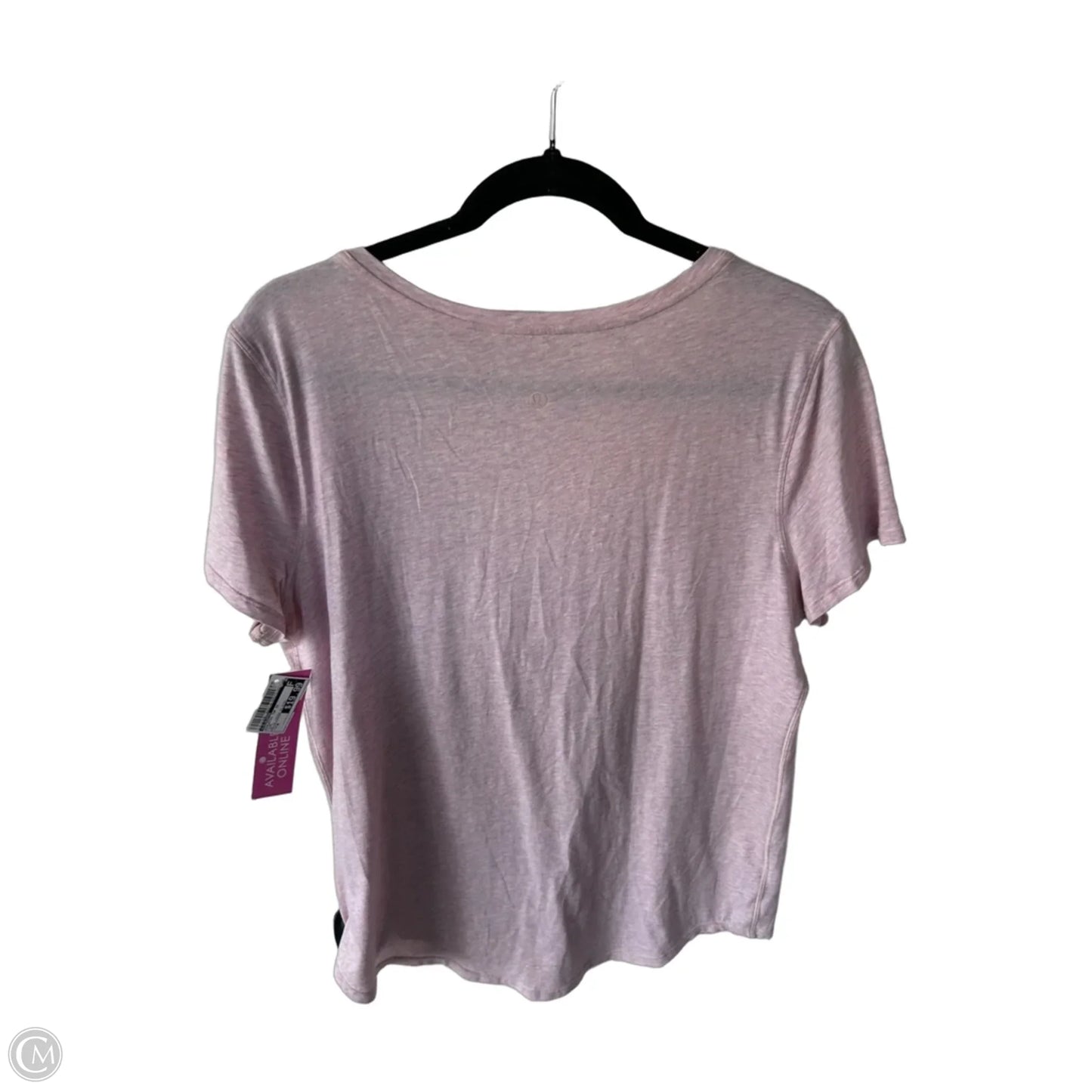 Athletic Top Short Sleeve By Lululemon In Pink, Size: M