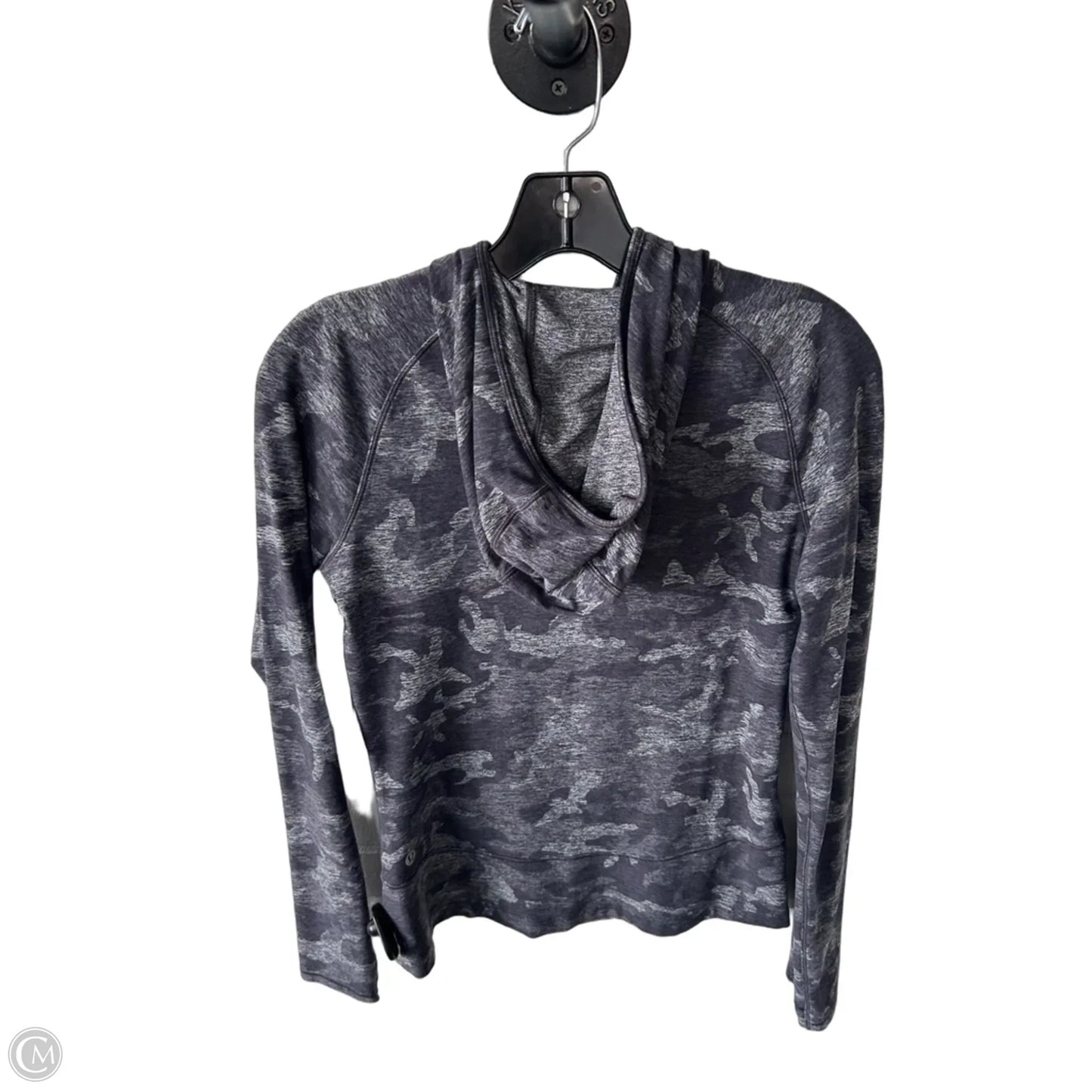 Athletic Top Long Sleeve Hoodie By Lululemon In Grey, Size: S