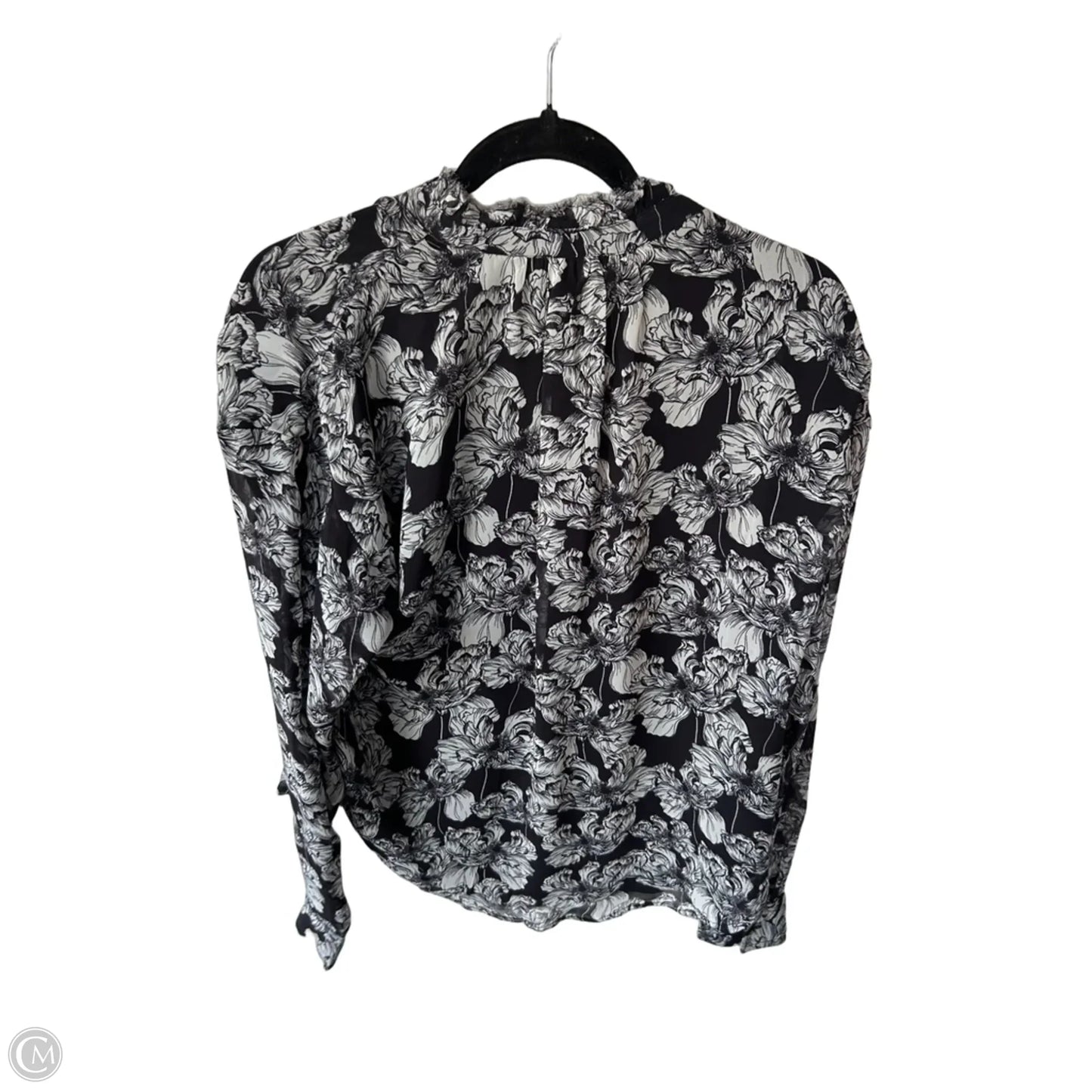 Top Long Sleeve By Pilcro In Black & White, Size: S