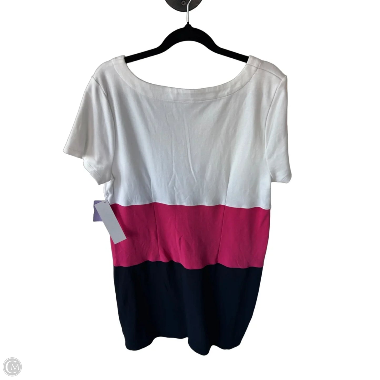 Dress Casual Midi By Talbots In Blue & Pink, Size: L
