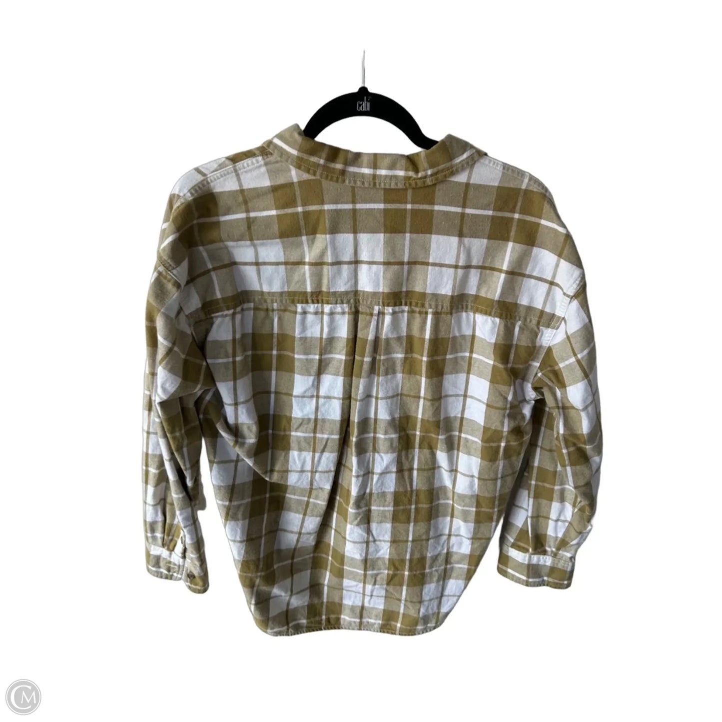 Top Long Sleeve By Universal Thread In Green & White, Size: M