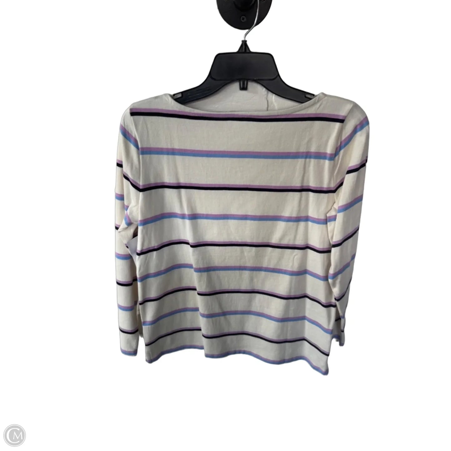 Top Long Sleeve By Talbots In Cream & Purple, Size: Mp