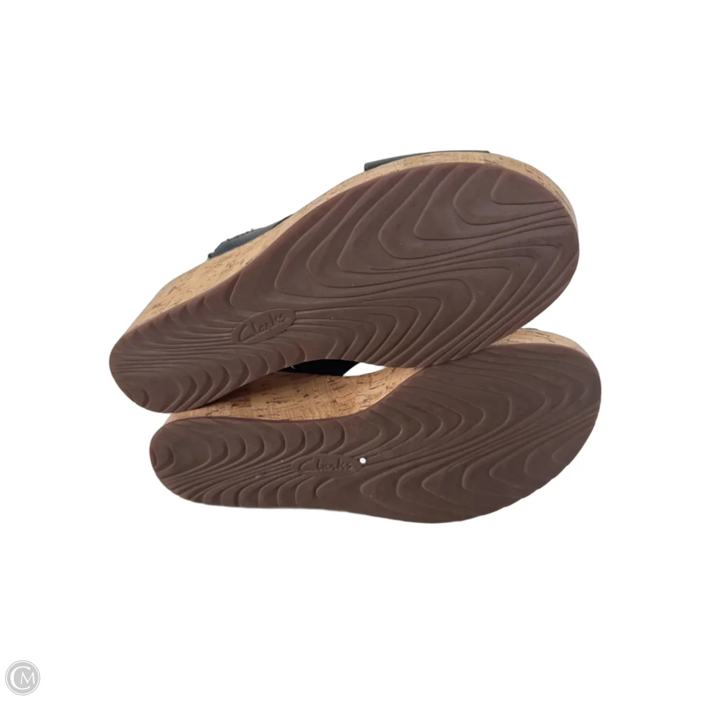 Sandals Heels Wedge By Clarks In Black, Size: 11