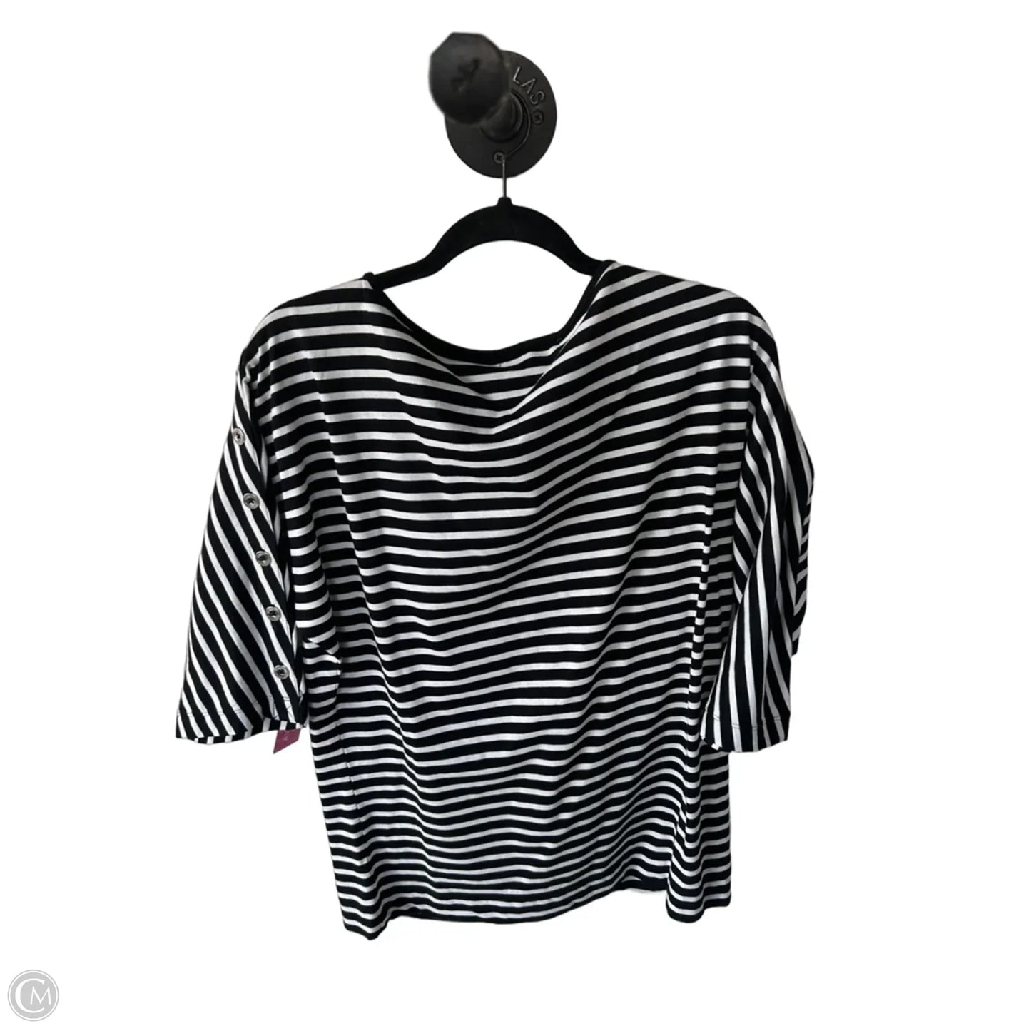 Top 3/4 Sleeve By Lauren By Ralph Lauren In Black & White, Size: Xl
