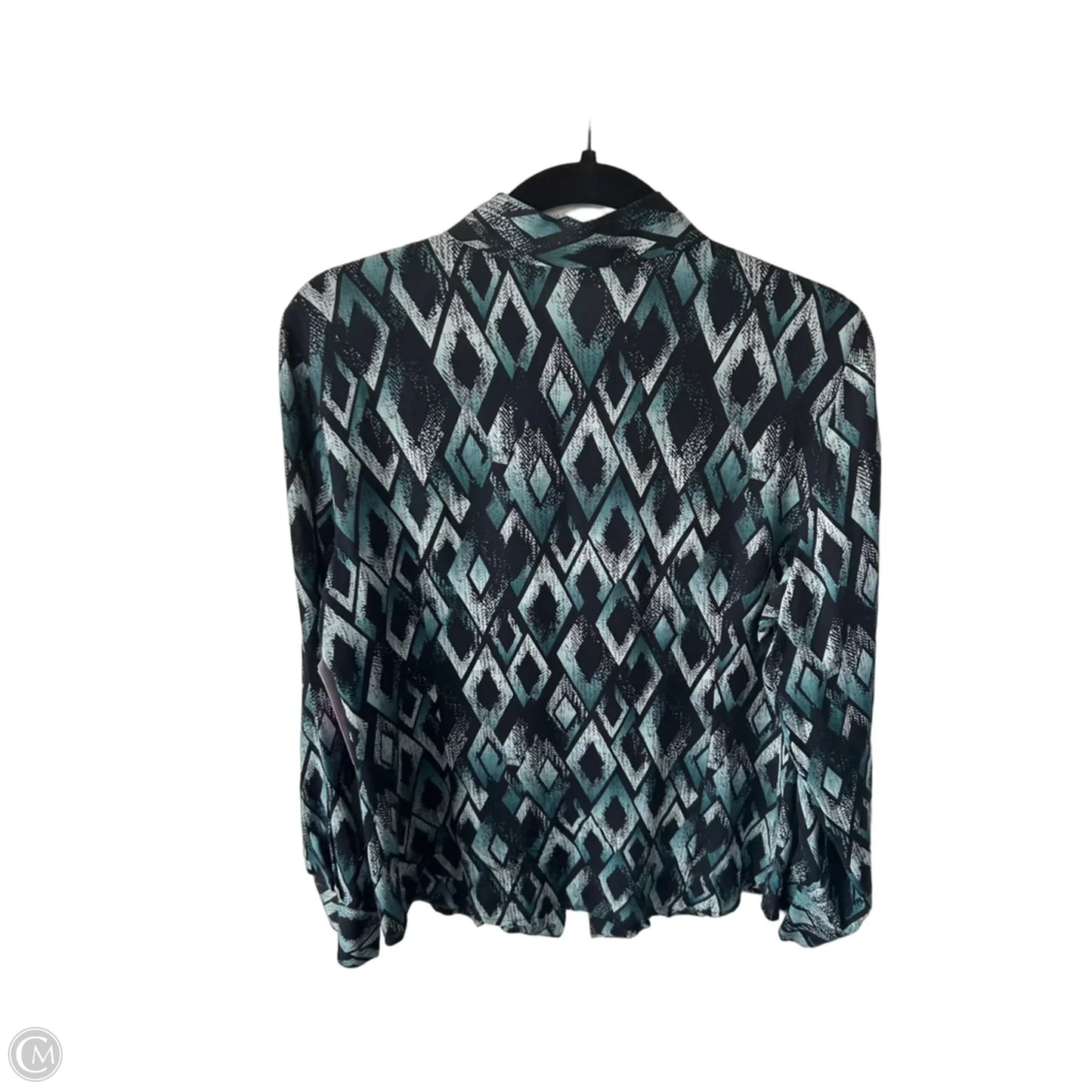 Top Long Sleeve By Kate Hill In Black & Green, Size: M