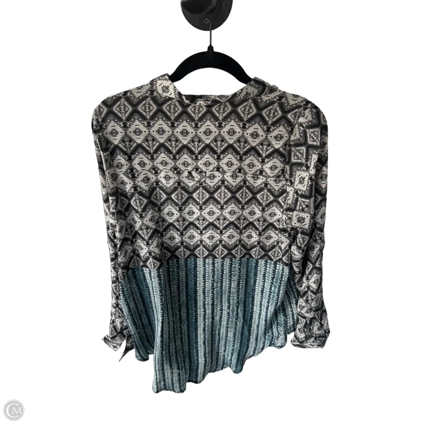 Top Long Sleeve By Tolani In Black & Grey, Size: M