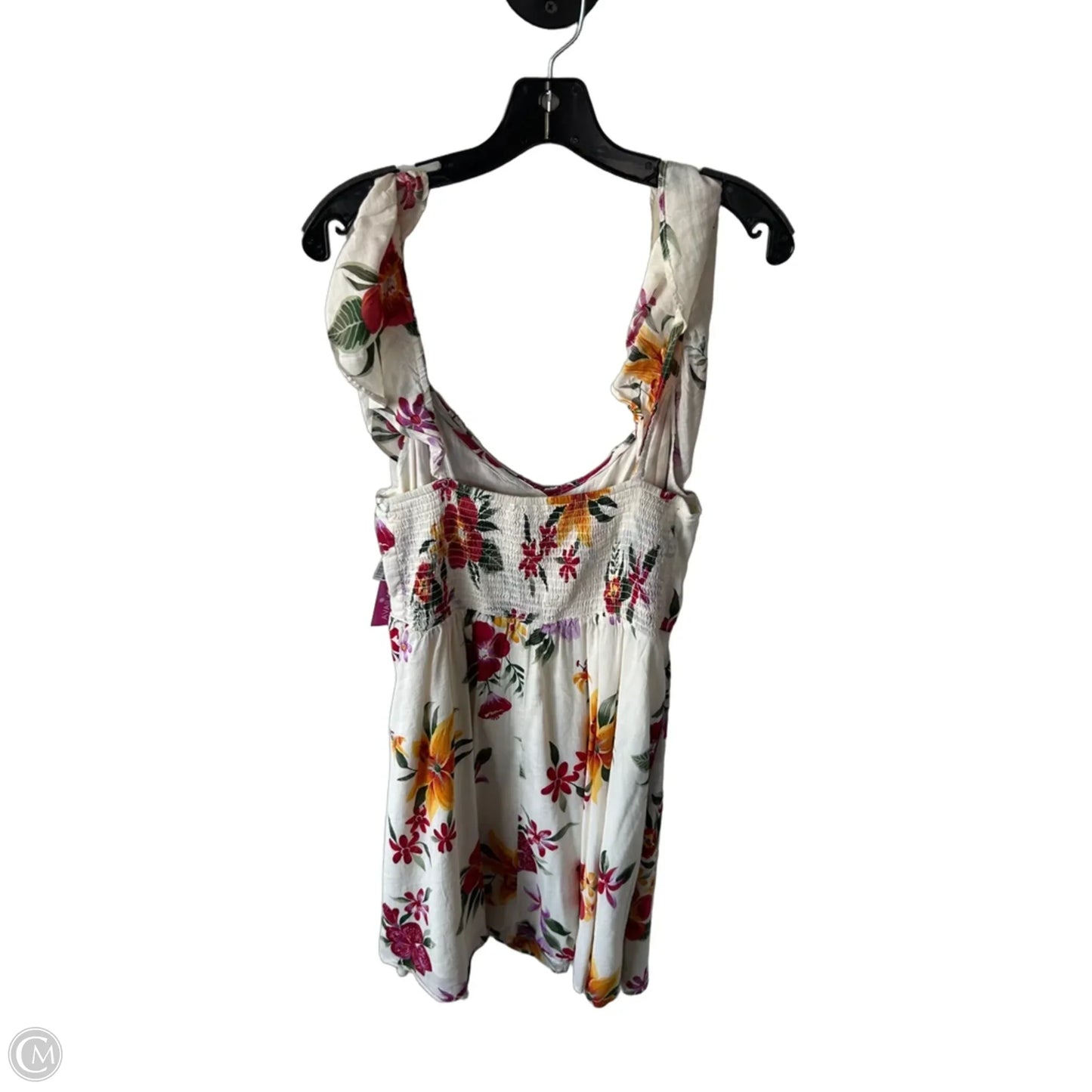 Dress Casual Midi By Old Navy In Cream & Red, Size: L