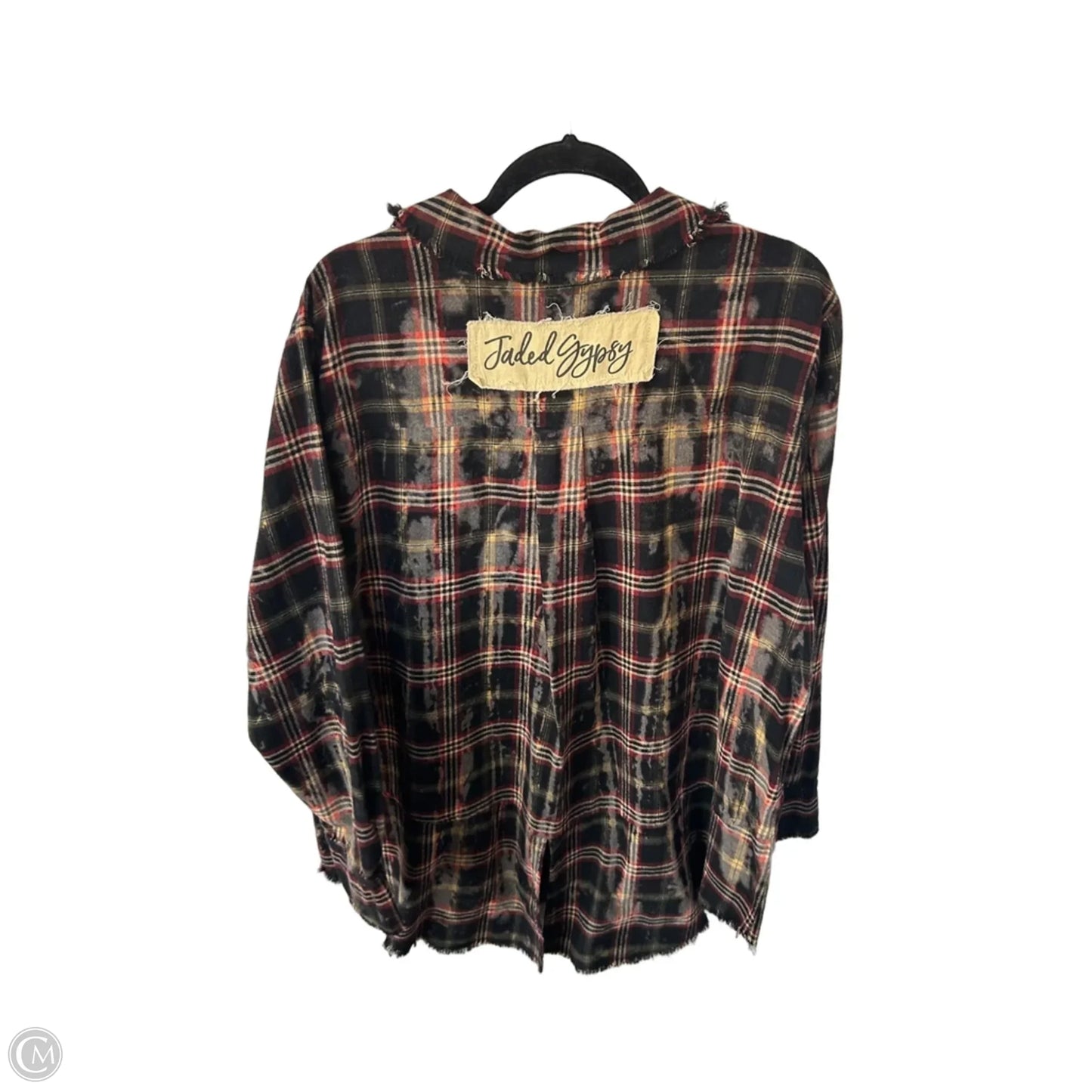 Tunic Long Sleeve By Clothes Mentor In Black & Red, Size: L
