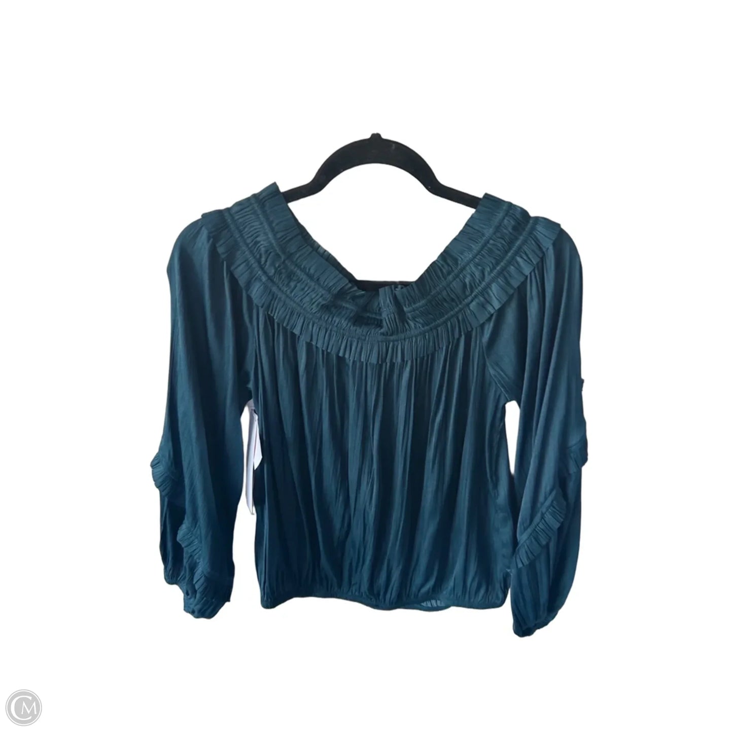 Top Long Sleeve By Evereve In Teal, Size: M