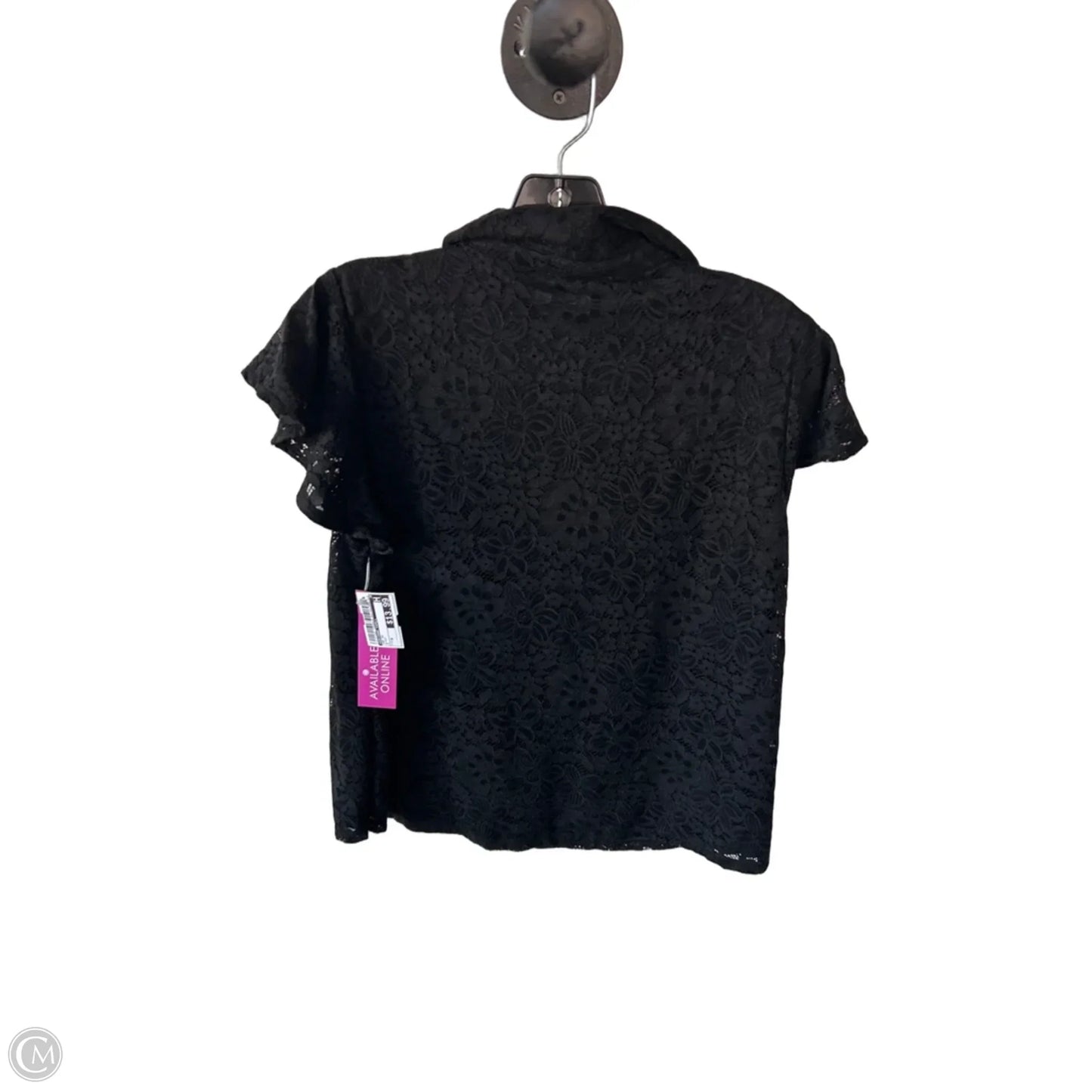 Top Short Sleeve By Adrianna Papell In Black, Size: M