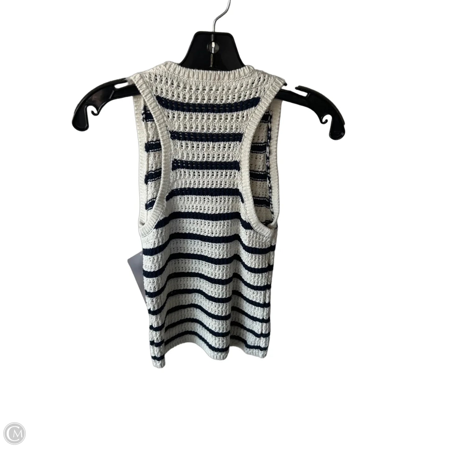 Vest Sweater By Madewell In Blue & Cream, Size: S