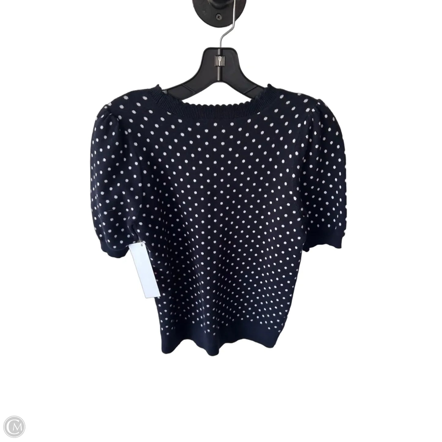 Sweater Short Sleeve By Loft In Blue & White, Size: S