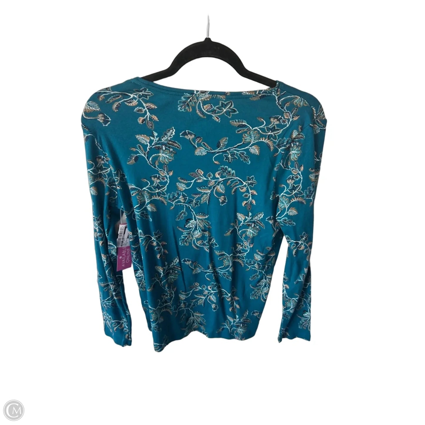 Top Long Sleeve Basic By Croft And Barrow In Blue, Size: M